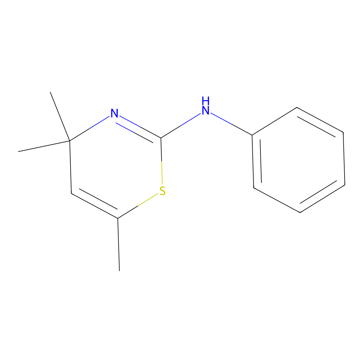 4H-1,3-Thiazin-2-amine, 4,4,6-trimethyl-N-phenyl- molecular structure, CAS 27058-61-3