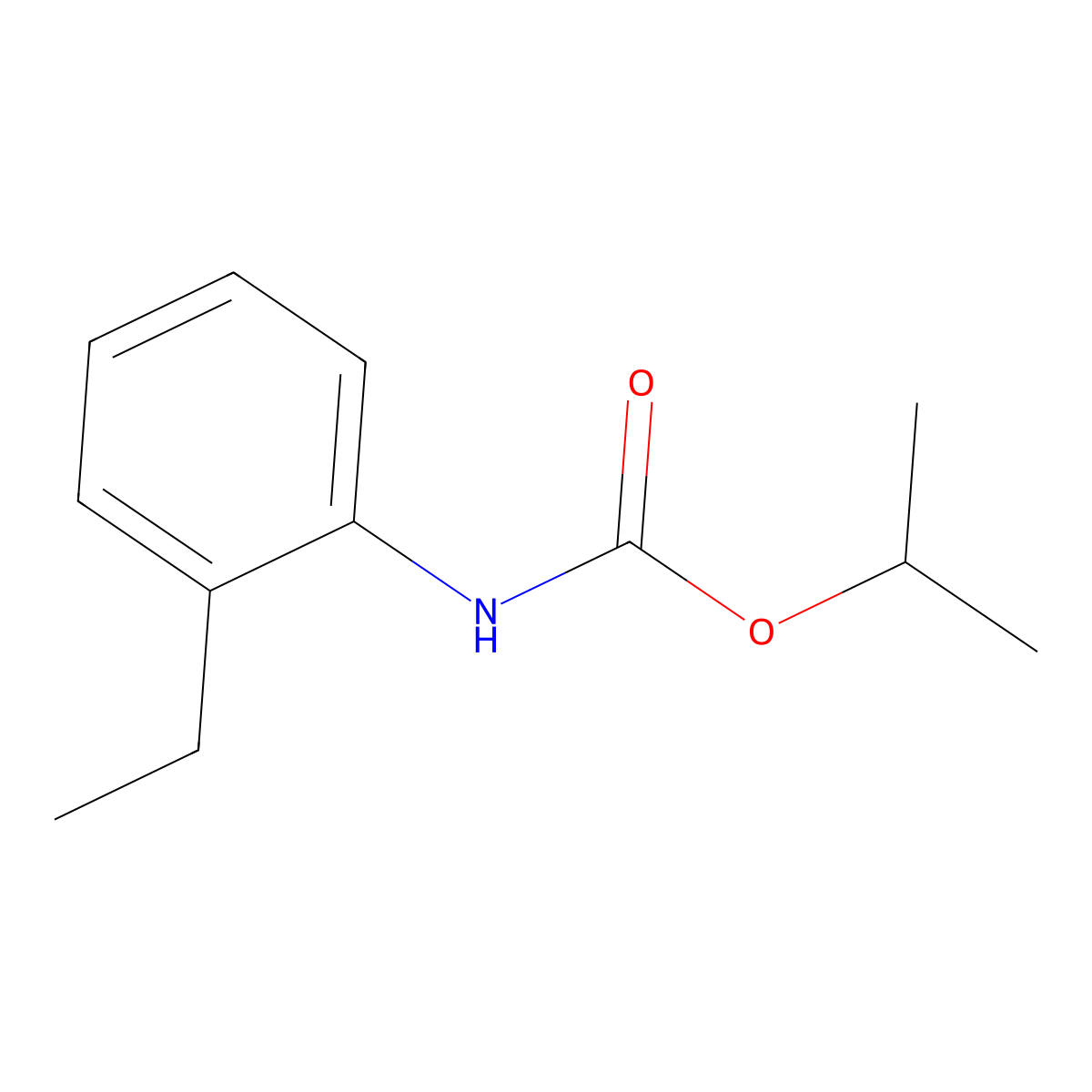 Isopropyl N-(2-ethylphenyl)carbamate molecular structure, CAS 27058-78-2