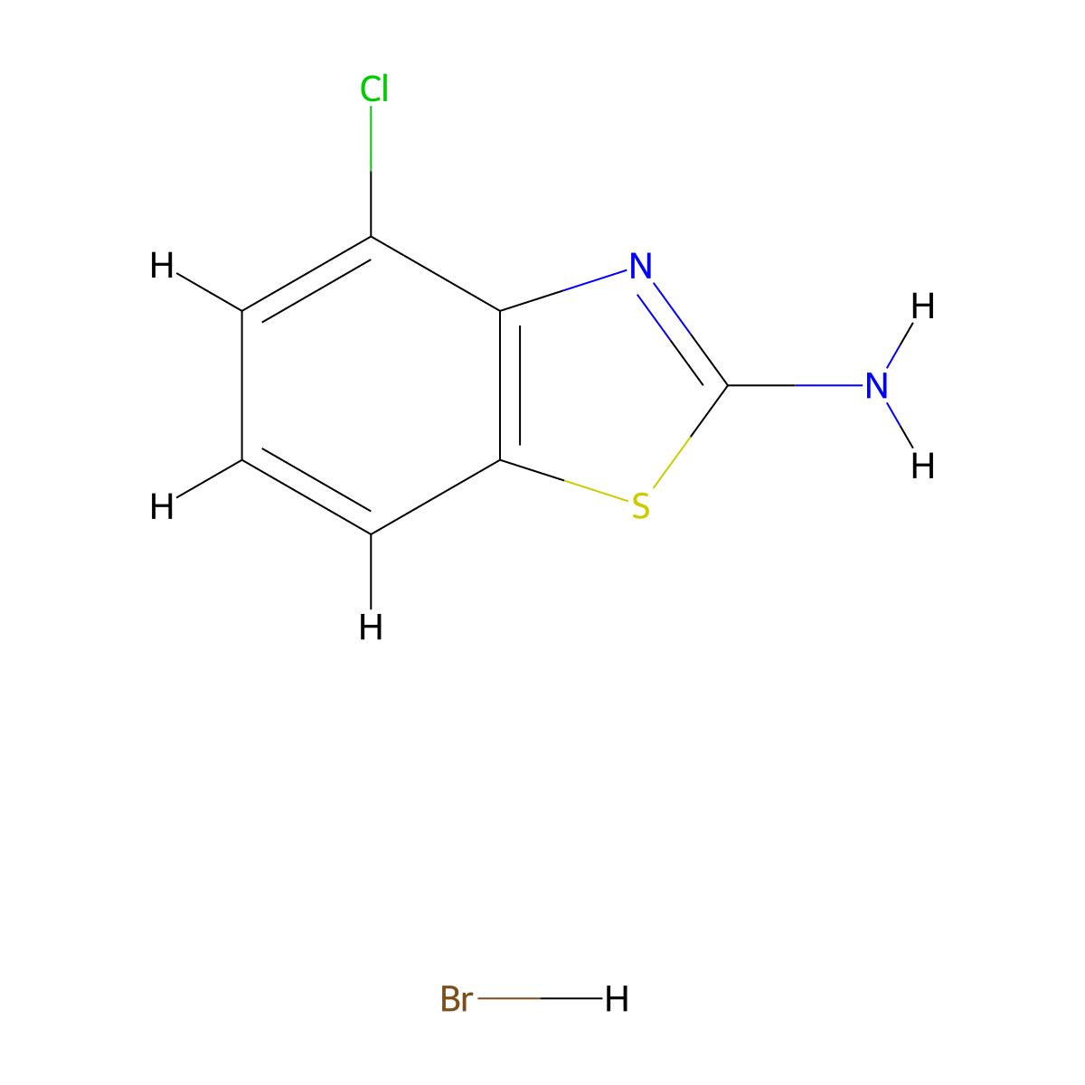 4-Chlorobenzothiazol-2-amine monohydrobromide molecular structure, CAS 27058-83-9