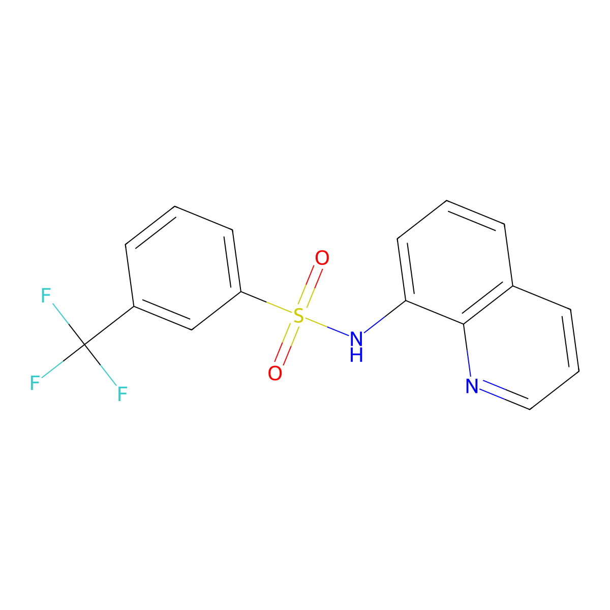 N-(8-quinolinyl)-3-(trifluoromethyl)benzenesulfonamide molecular structure, CAS 270584-98-0
