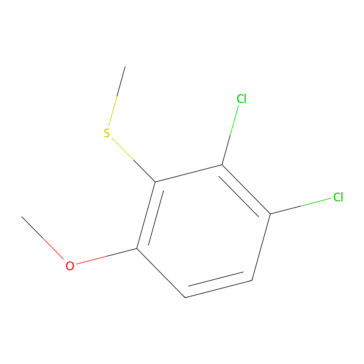 (2,3-Dichloro-6-methoxyphenyl)(methyl)sulfane molecular structure, CAS 2705865-21-8