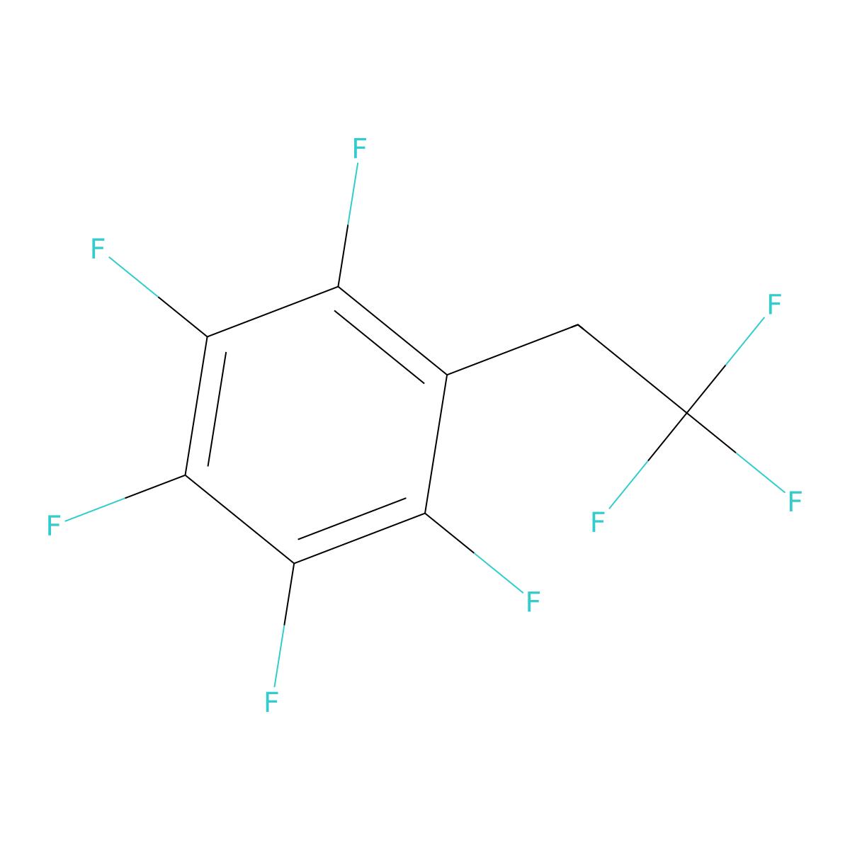 1,2,3,4,5-Pentafluoro-6-(2,2,2-trifluoroethyl)benzene molecular structure, CAS 27059-24-1