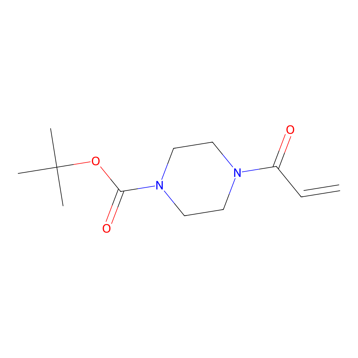 tert-Butyl 4-acryloylpiperazine-1-carboxylate molecular structure, CAS 270594-18-8