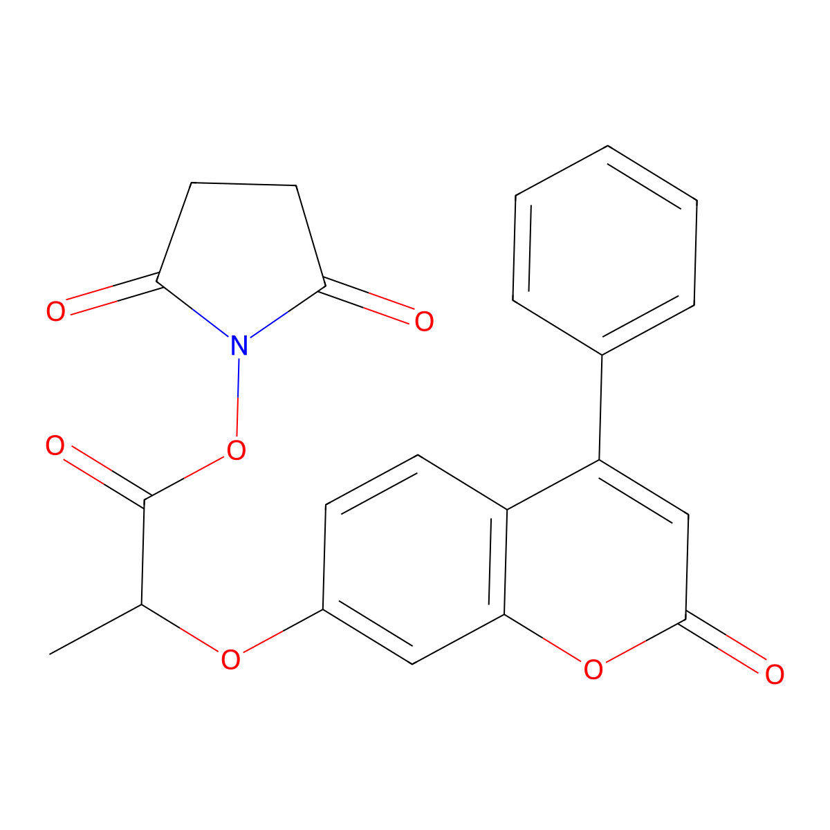 1-({2-[(2-oxo-4-phenyl-2H-chromen-7-yl)oxy]propanoyl}oxy)pyrrolidine-2,5-dione molecular structure, CAS 270596-10-6