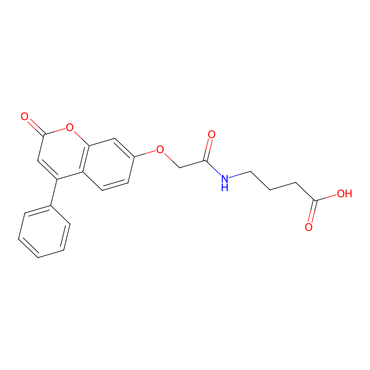 4-({[(2-oxo-4-phenyl-2H-chromen-7-yl)oxy]acetyl}amino)butanoic acid molecular structure, CAS 270596-13-9