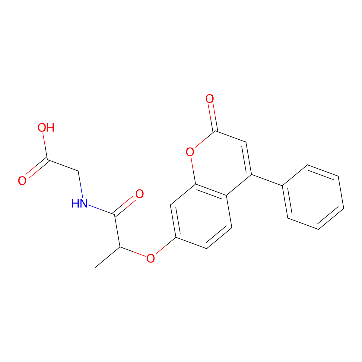 N-{2-[(2-oxo-4-phenyl-2H-chromen-7-yl)oxy]propanoyl}glycine molecular structure, CAS 270596-17-3