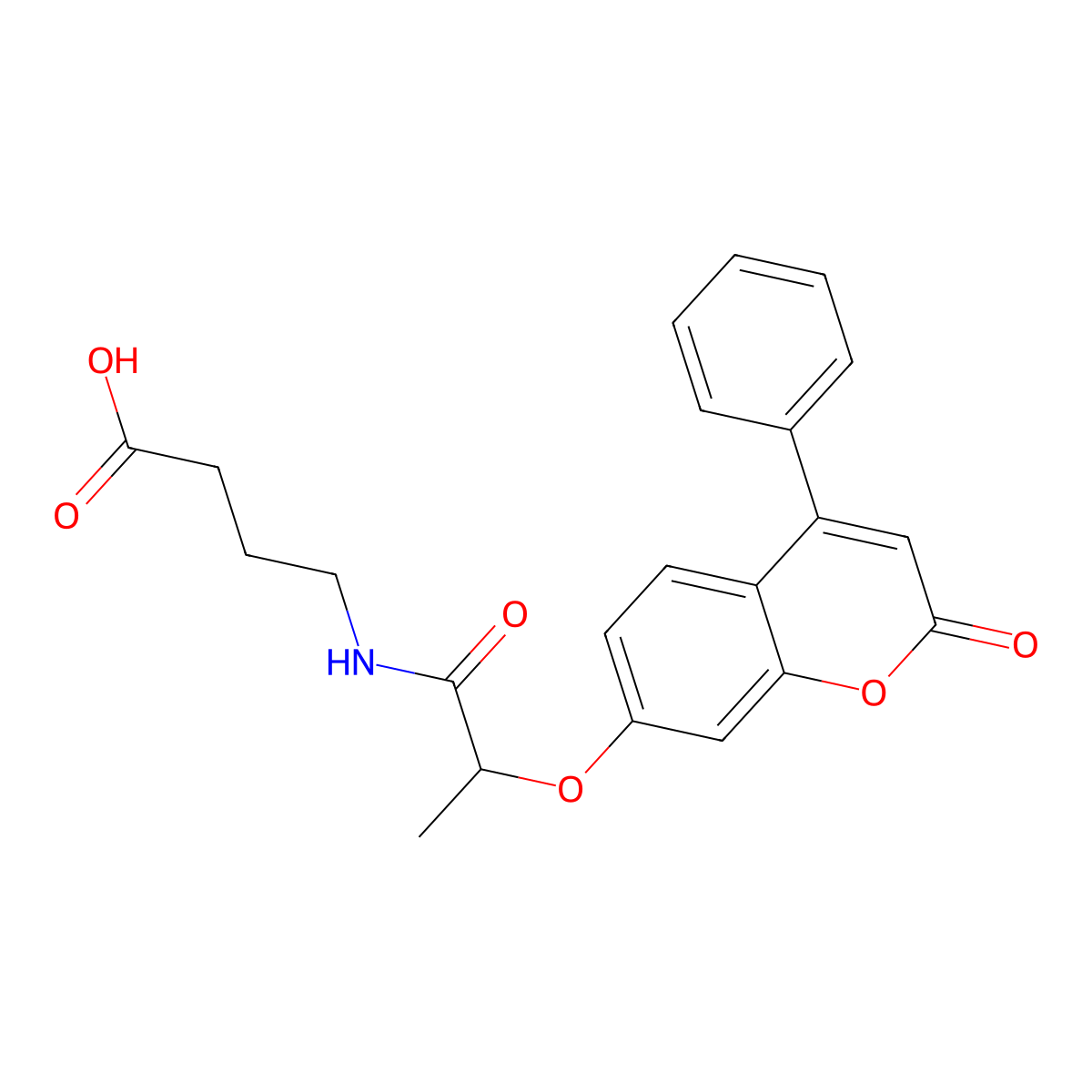 4-({2-[(2-oxo-4-phenyl-2H-chromen-7-yl)oxy]propanoyl}amino)butanoic acid molecular structure, CAS 270596-20-8