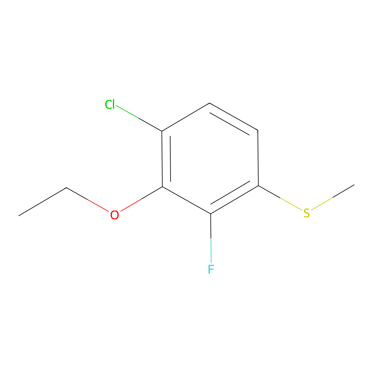 (4-Chloro-3-ethoxy-2-fluorophenyl)(methyl)sulfane molecular structure, CAS 2705987-08-0