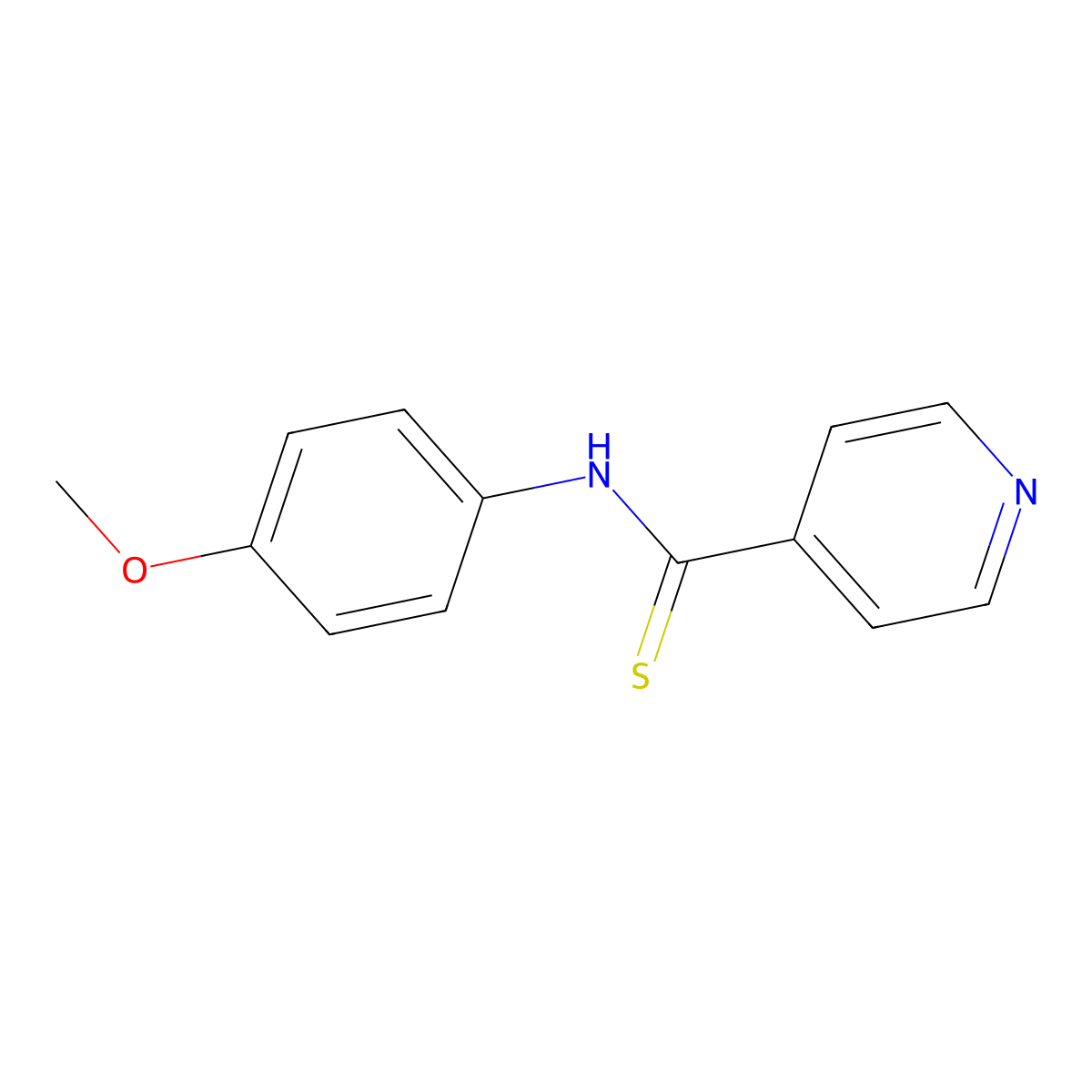 N-(4-methoxyphenyl)pyridine-4-carbothioamide molecular structure, CAS 27060-33-9