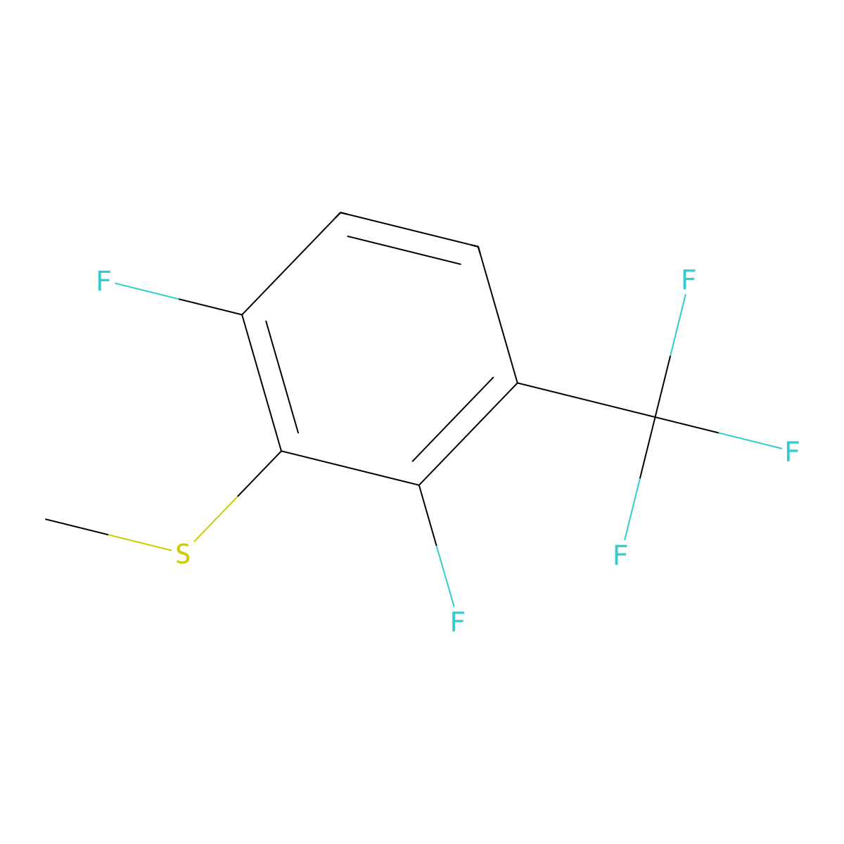 1,3-Difluoro-2-(methylthio)-4-(trifluoromethyl)benzene molecular structure, CAS 2706032-12-2