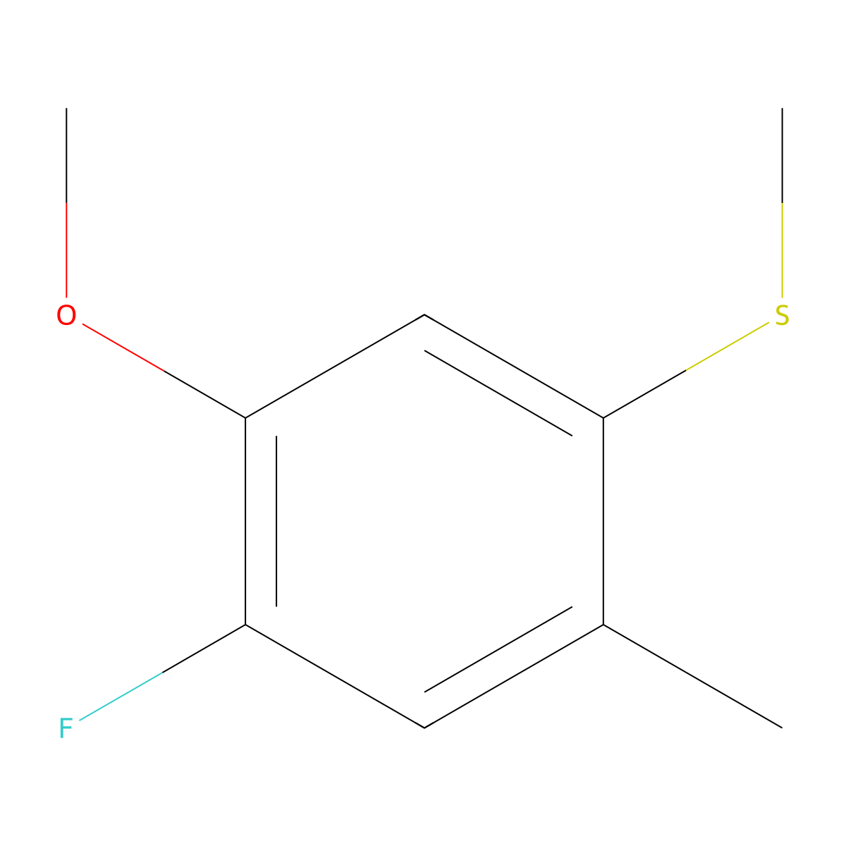 (4-Fluoro-5-methoxy-2-methylphenyl)(methyl)sulfane molecular structure, CAS 2706073-76-7