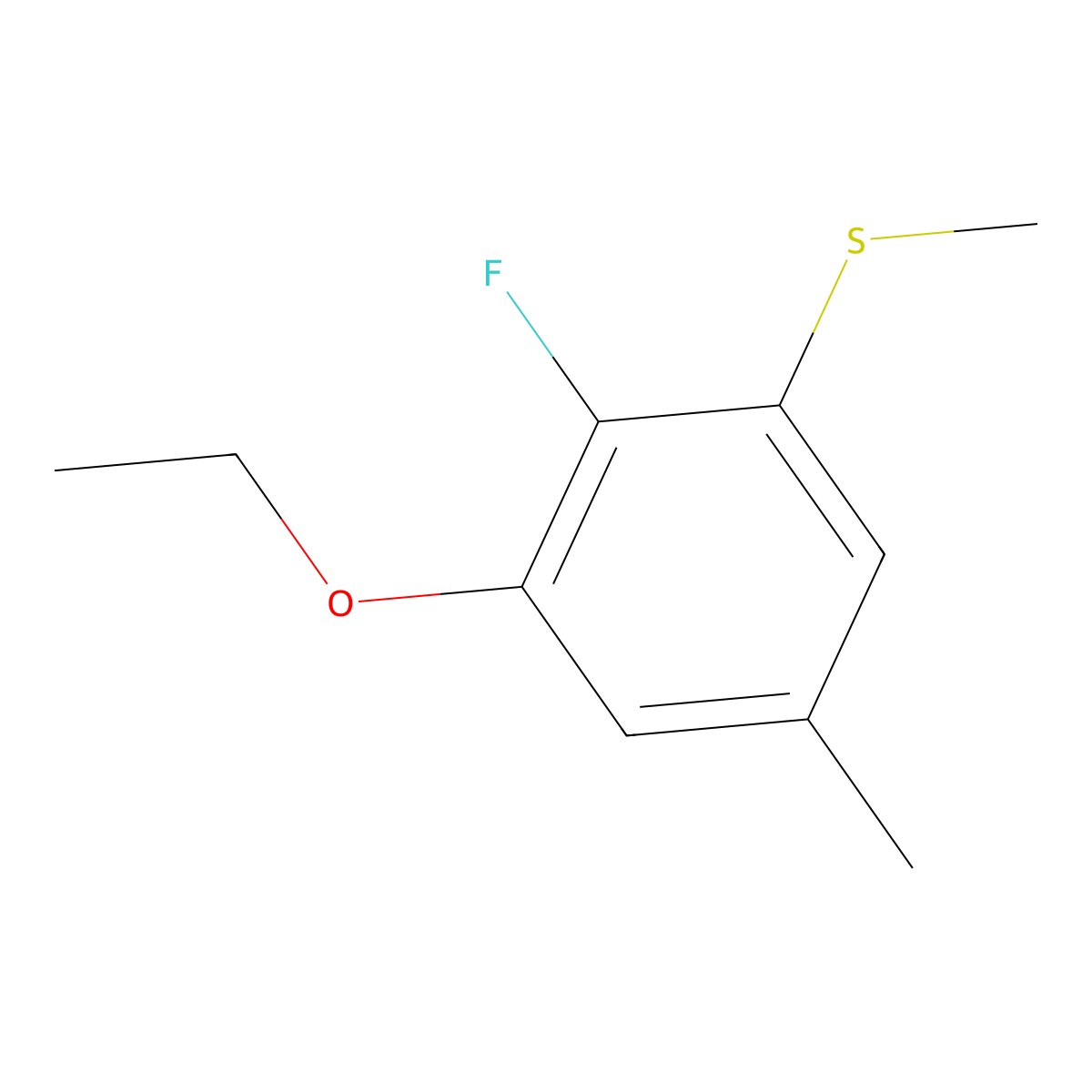 (3-Ethoxy-2-fluoro-5-methylphenyl)(methyl)sulfane molecular structure, CAS 2706074-27-1