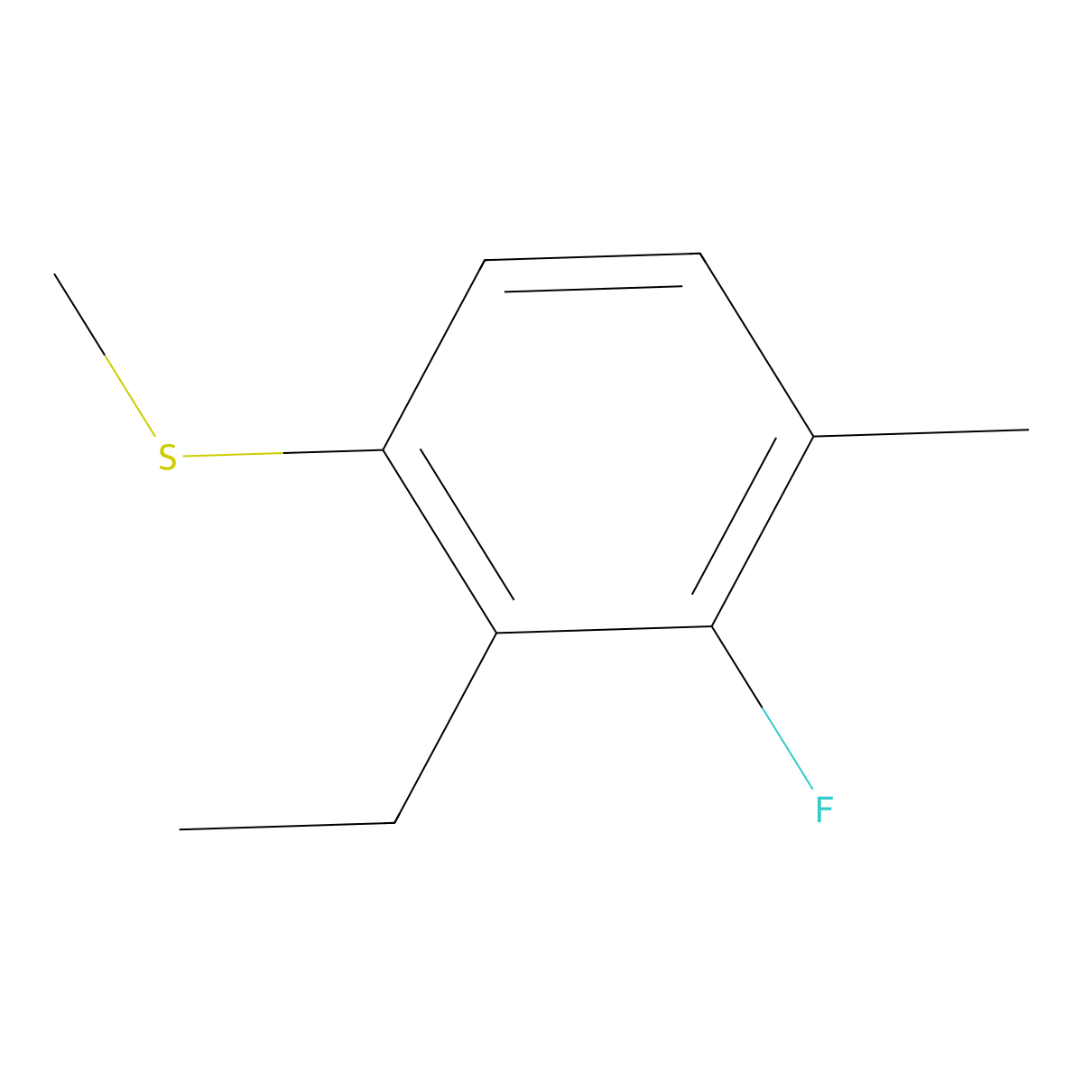 (2-Ethyl-3-fluoro-4-methylphenyl)(methyl)sulfane molecular structure, CAS 2706110-03-2