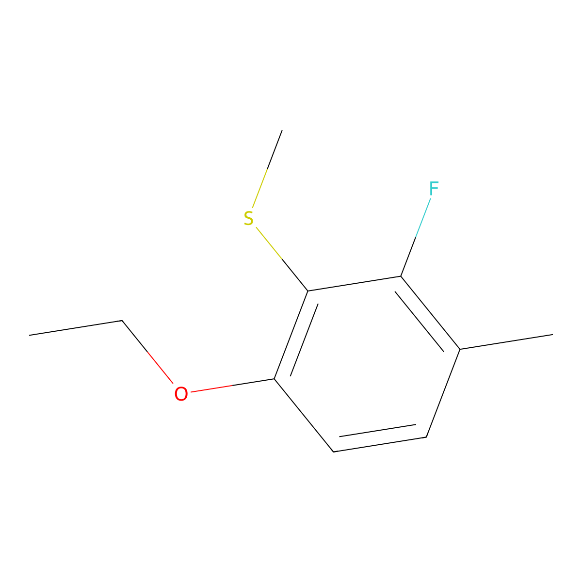 (6-Ethoxy-2-fluoro-3-methylphenyl)(methyl)sulfane molecular structure, CAS 2706120-48-9