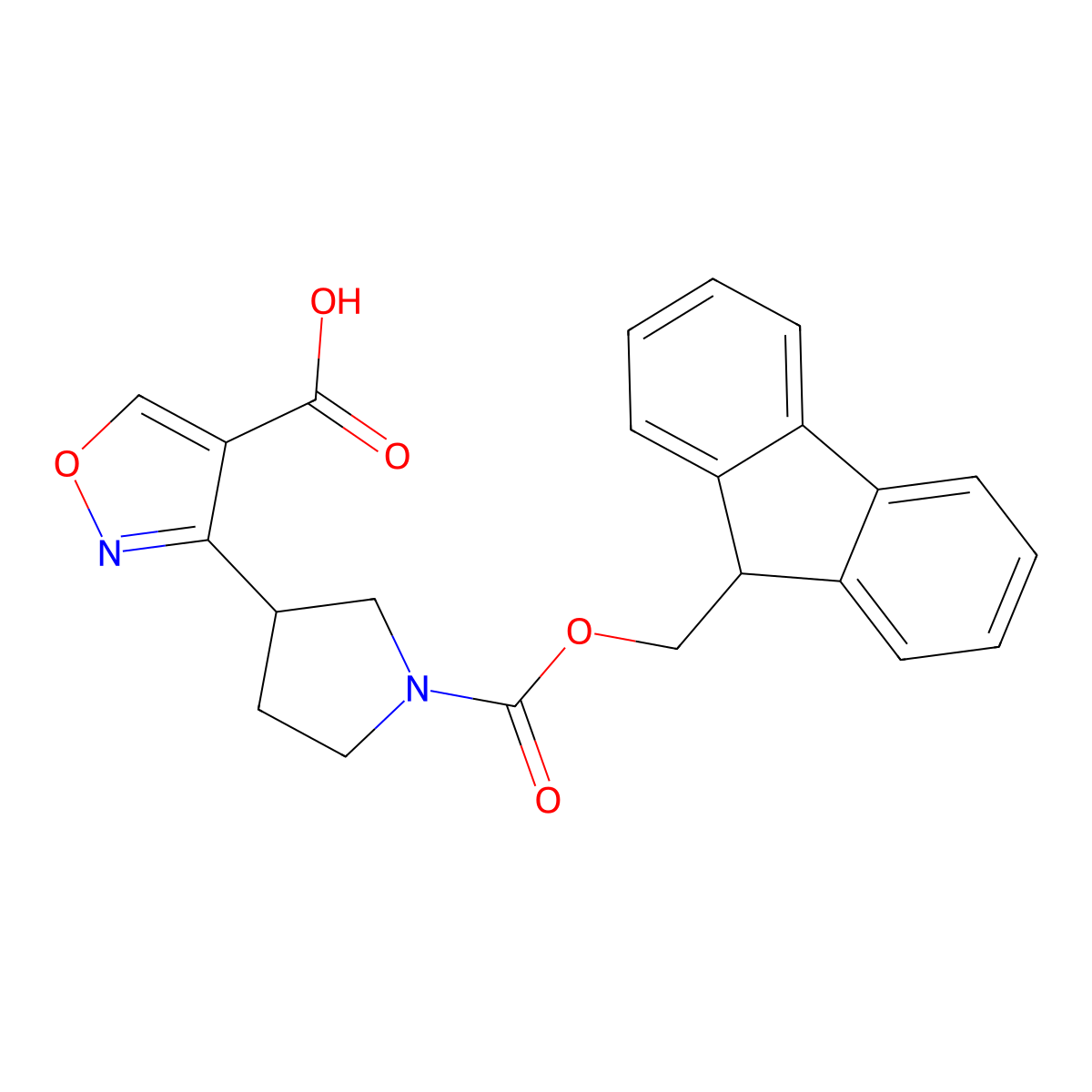3-(1-{[(9H-fluoren-9-yl)methoxy]carbonyl}pyrrolidin-3-yl)-1,2-oxazole-4-carboxylic acid molecular structure, CAS 2706133-03-9