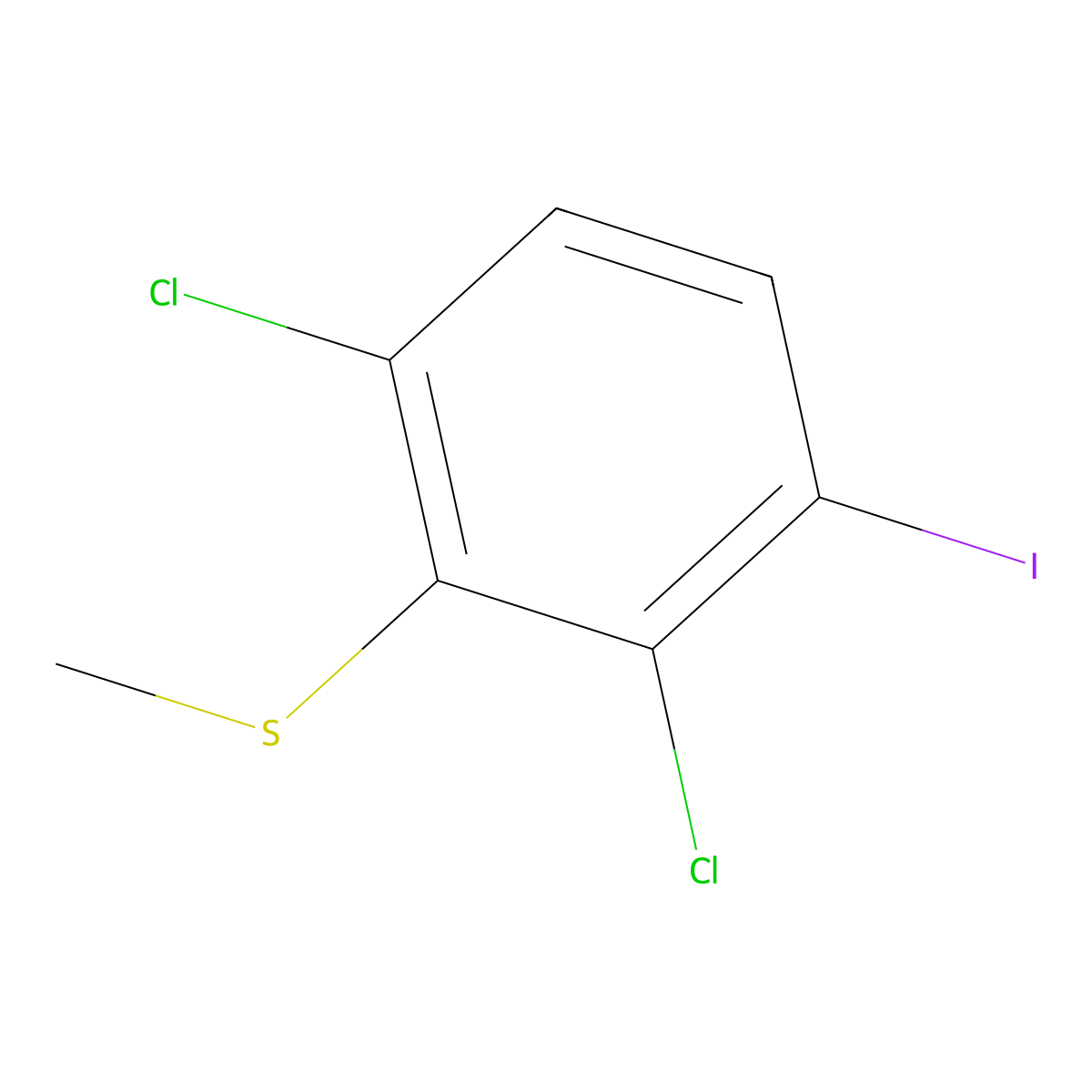 (2,6-Dichloro-3-iodophenyl)(methyl)sulfane molecular structure, CAS 2706159-86-4