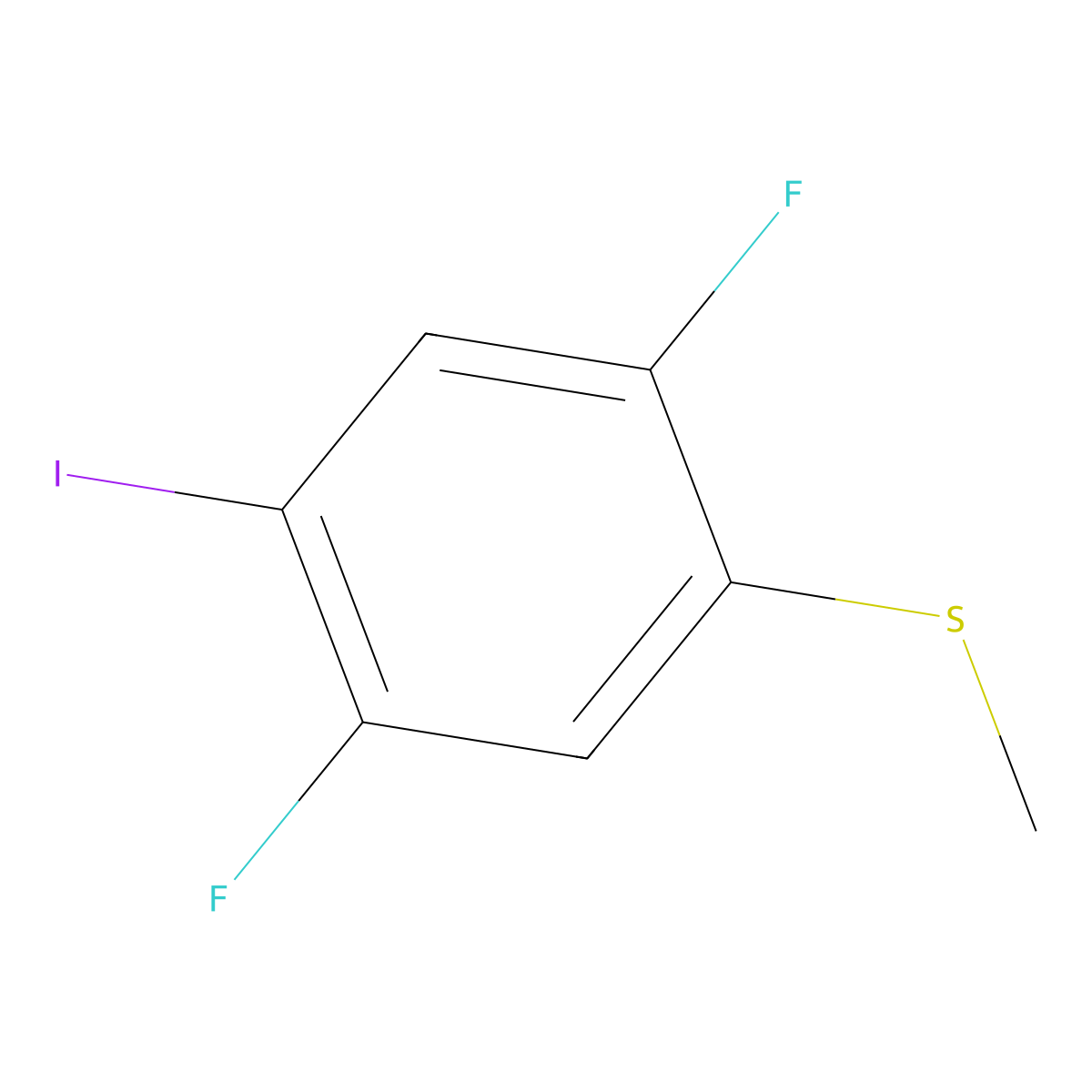 (2,5-Difluoro-4-iodophenyl)(methyl)sulfane molecular structure, CAS 2706161-61-5