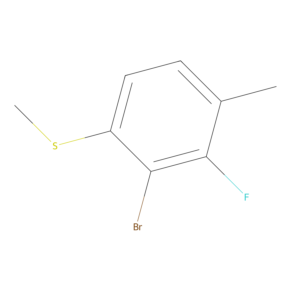 2-Bromo-3-fluoro-4-methyl-1-(methylthio)benzene molecular structure, CAS 2706162-91-4