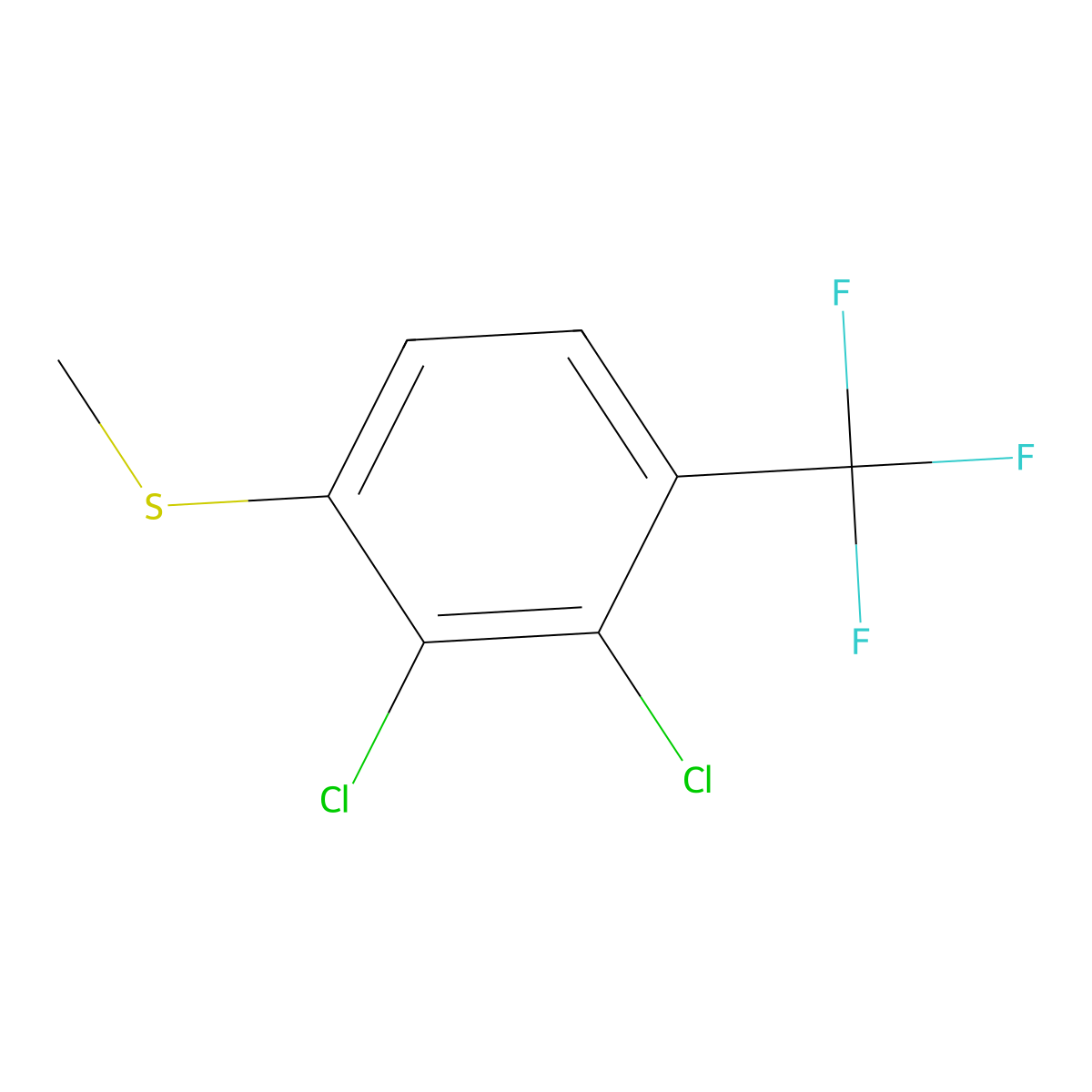 2,3-Dichloro-1-(methylthio)-4-(trifluoromethyl)benzene molecular structure, CAS 2706202-50-6