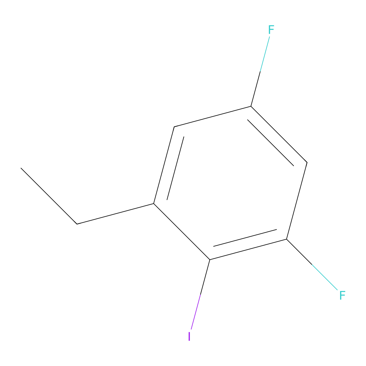 1-Ethyl-3,5-difluoro-2-iodobenzene molecular structure, CAS 2706203-81-6
