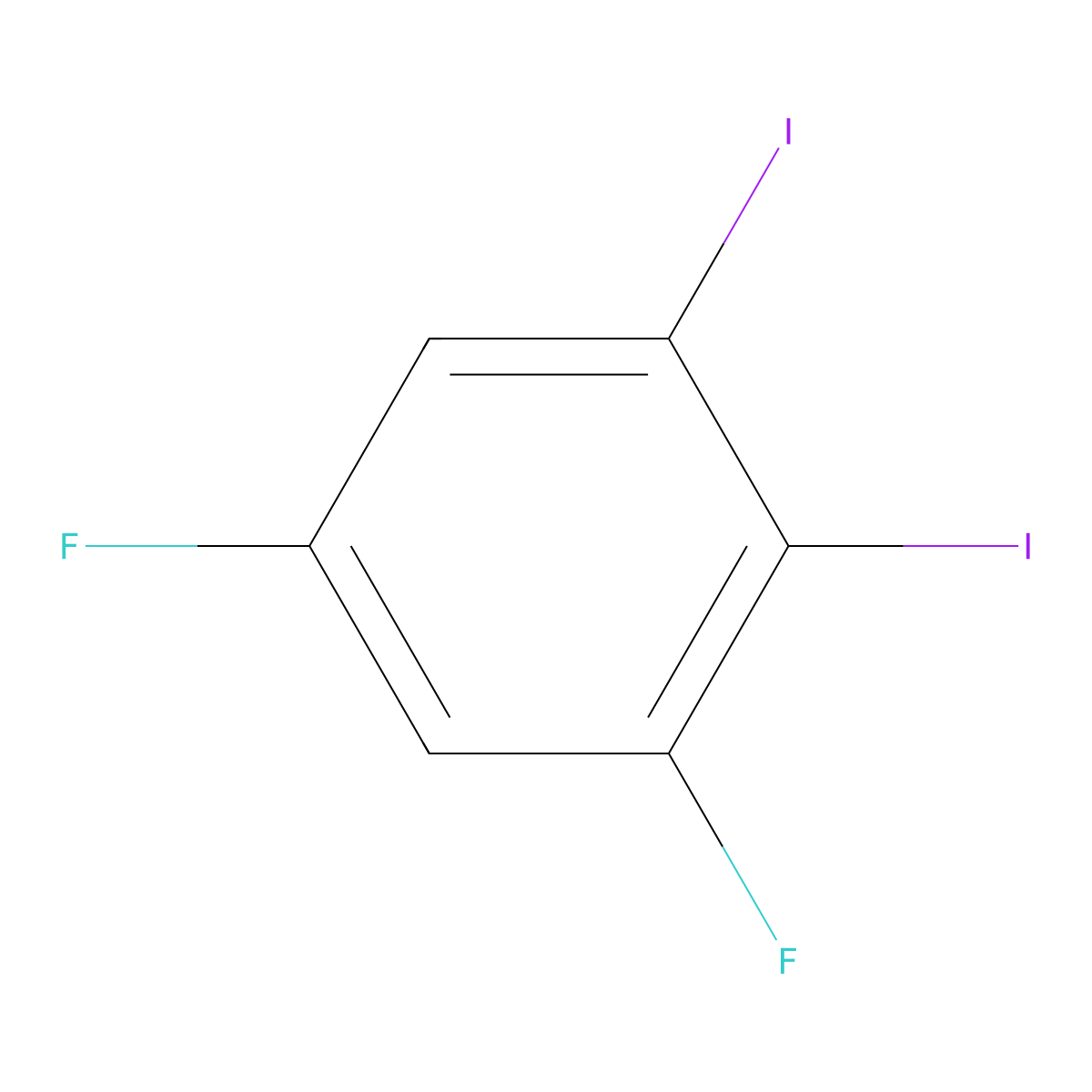 1,5-Difluoro-2,3-diiodobenzene molecular structure, CAS 2706244-77-9