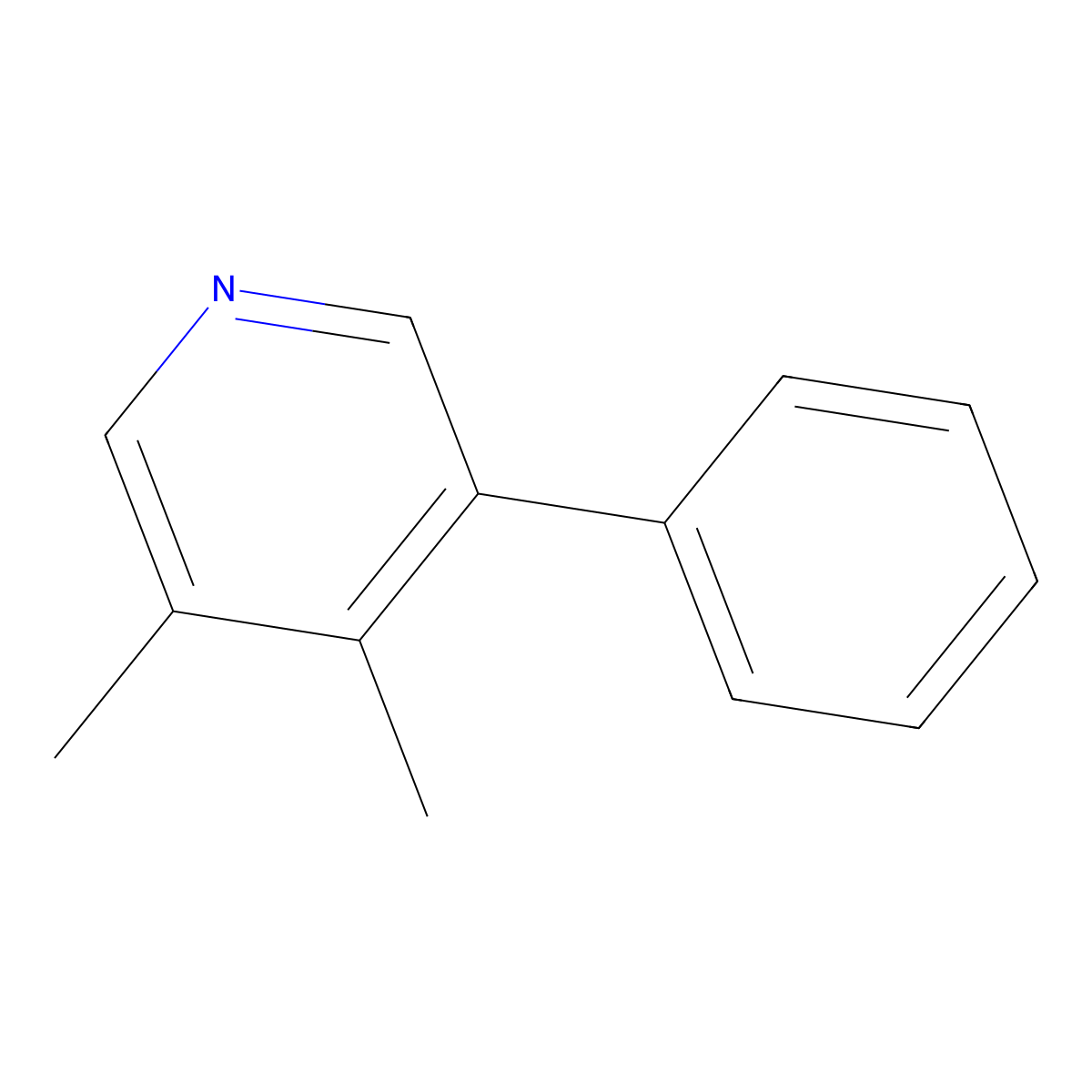 Pyridine, 3,4-dimethyl-5-phenyl- molecular structure, CAS 27063-82-7