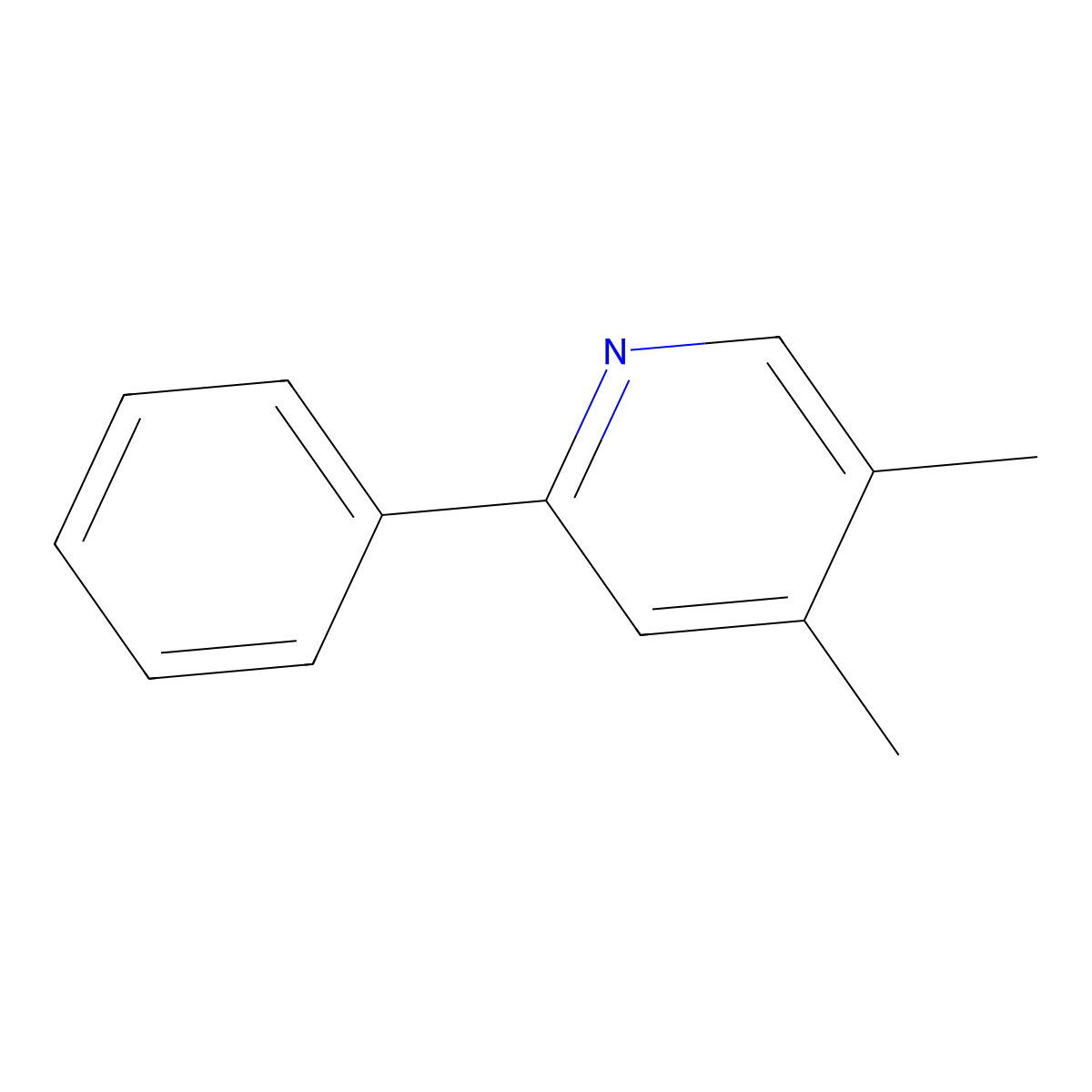 4,5-Dimethyl-2-phenylpyridine molecular structure, CAS 27063-84-9
