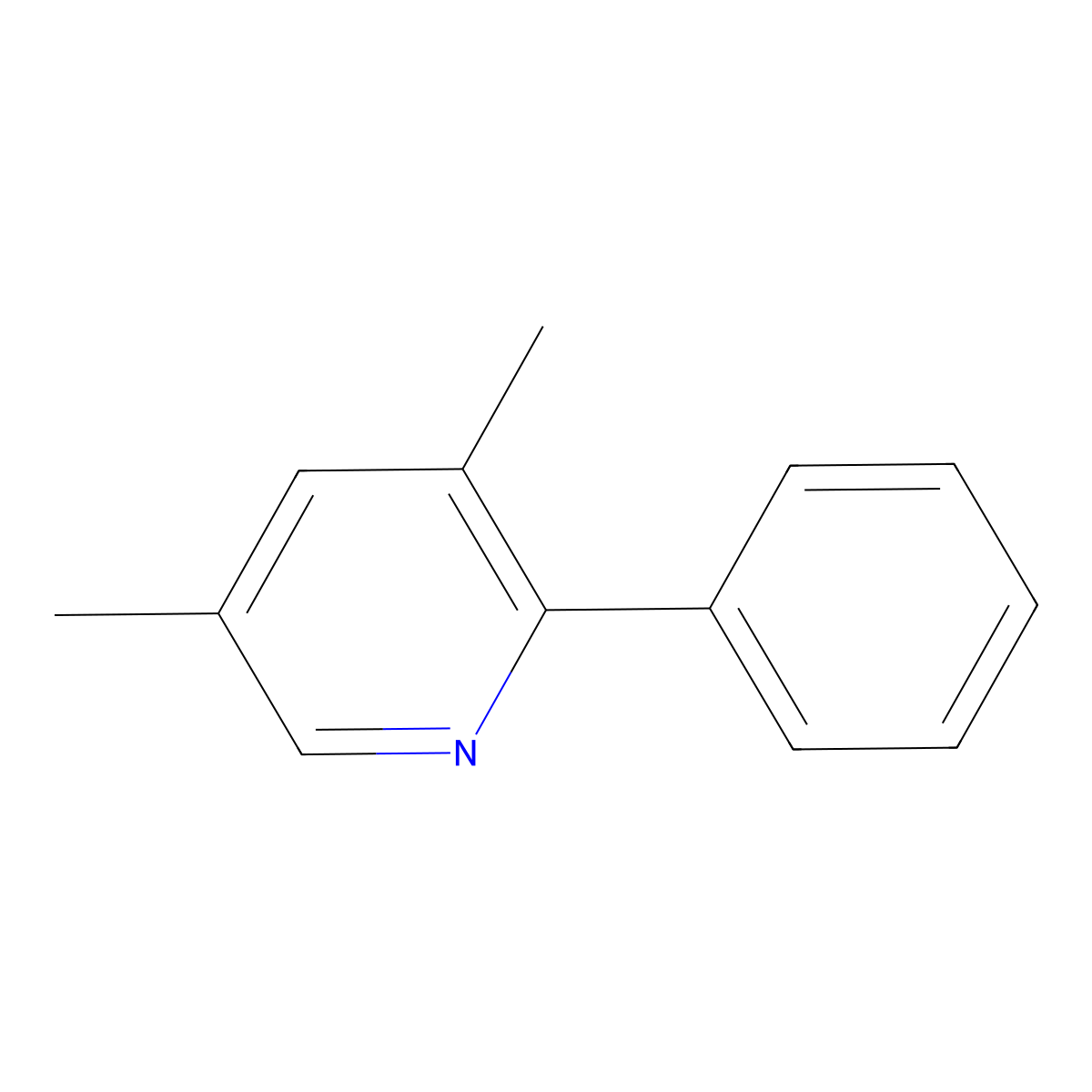 3,5-Dimethyl-2-phenylpyridine molecular structure, CAS 27063-86-1