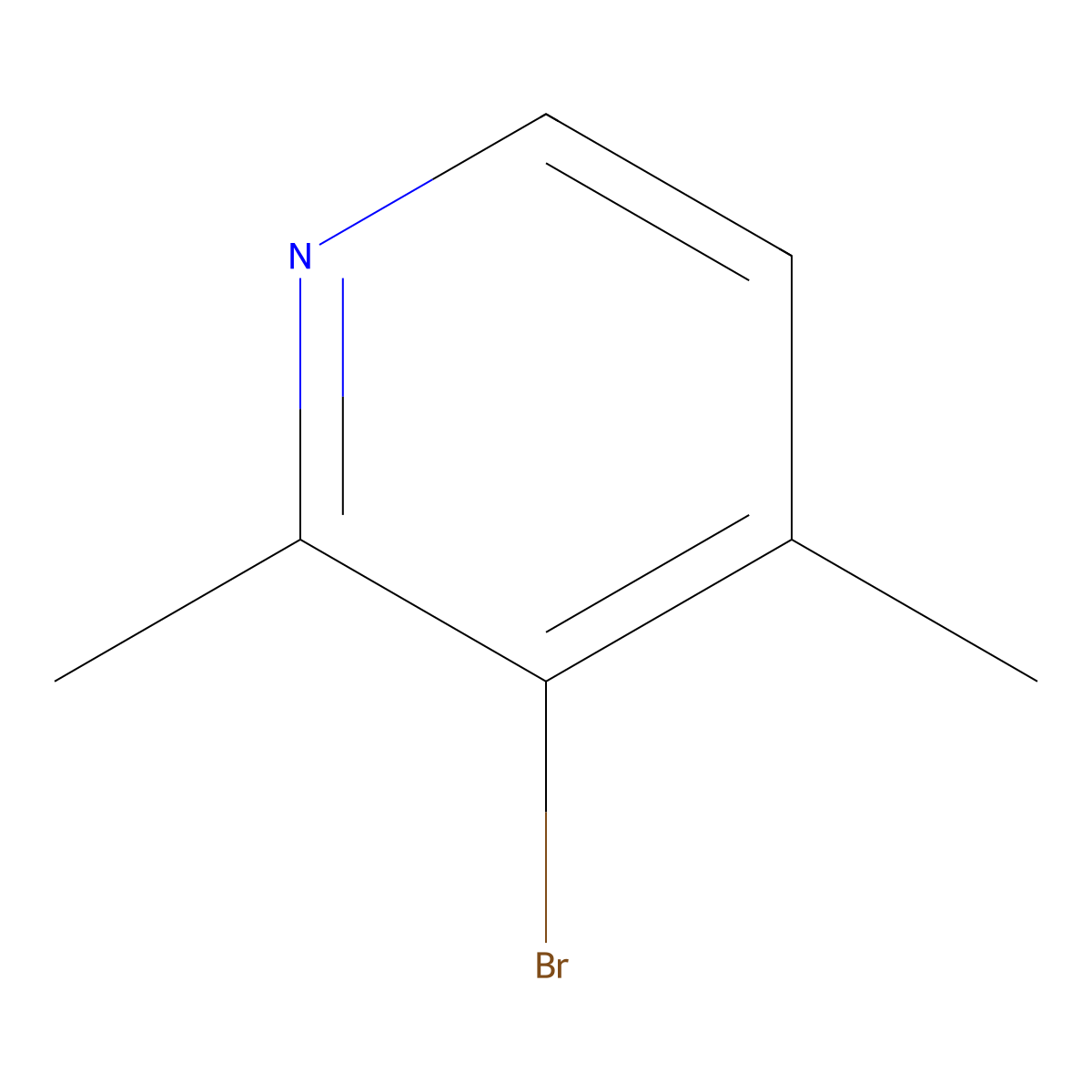 3-Bromo-2,4-dimethylpyridine molecular structure, CAS 27063-93-0
