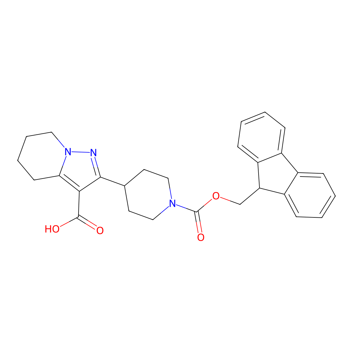 2-[1-(9H-Fluoren-9-ylmethoxycarbonyl)-4-piperidyl]-4,5,6,7-tetrahydropyrazolo[1,5-A]pyridine-3-carboxylic acid molecular structure, CAS 2706303-00-4