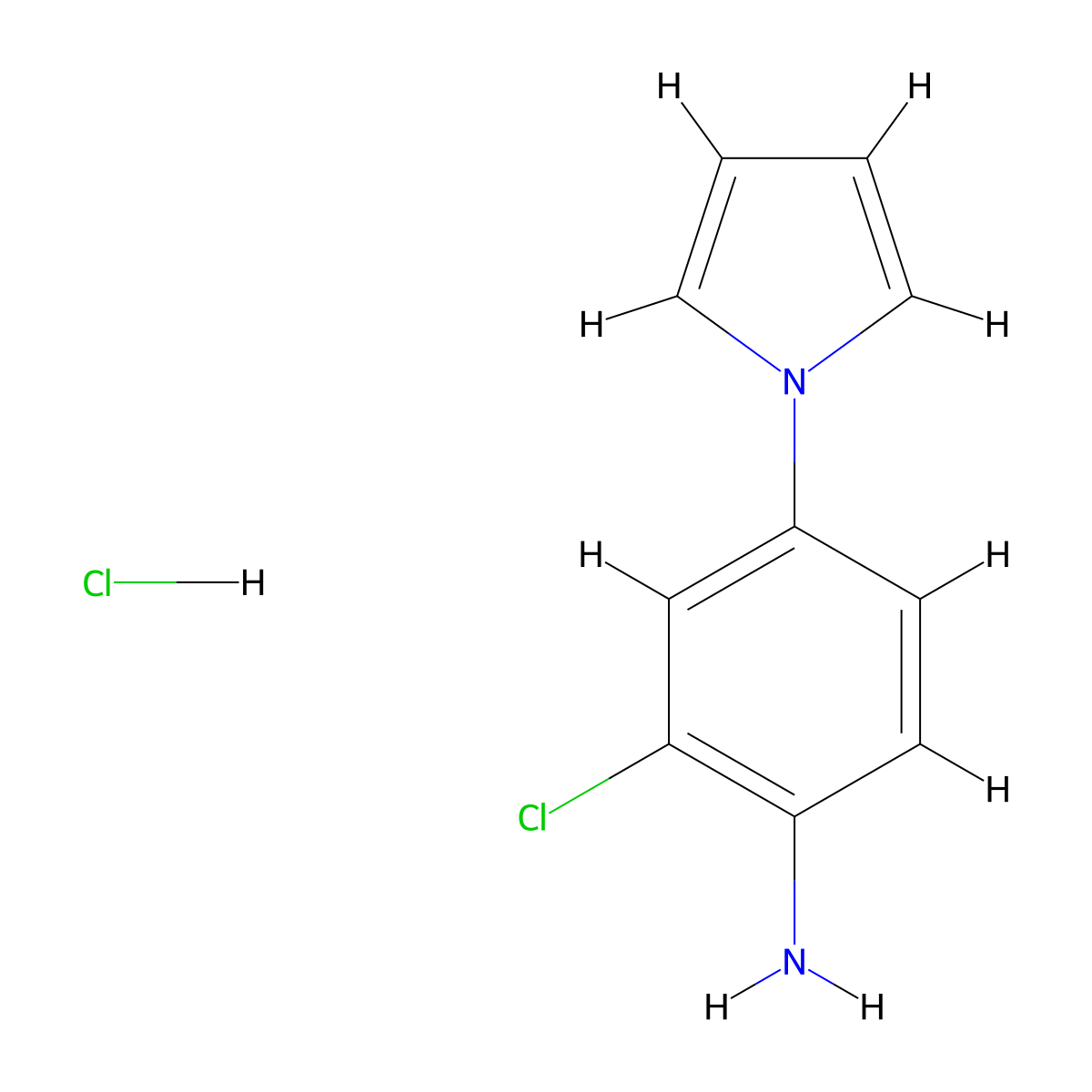 2-chloro-4-(1H-pyrrol-1-yl)aniline hydrochloride molecular structure, CAS 2706342-24-5