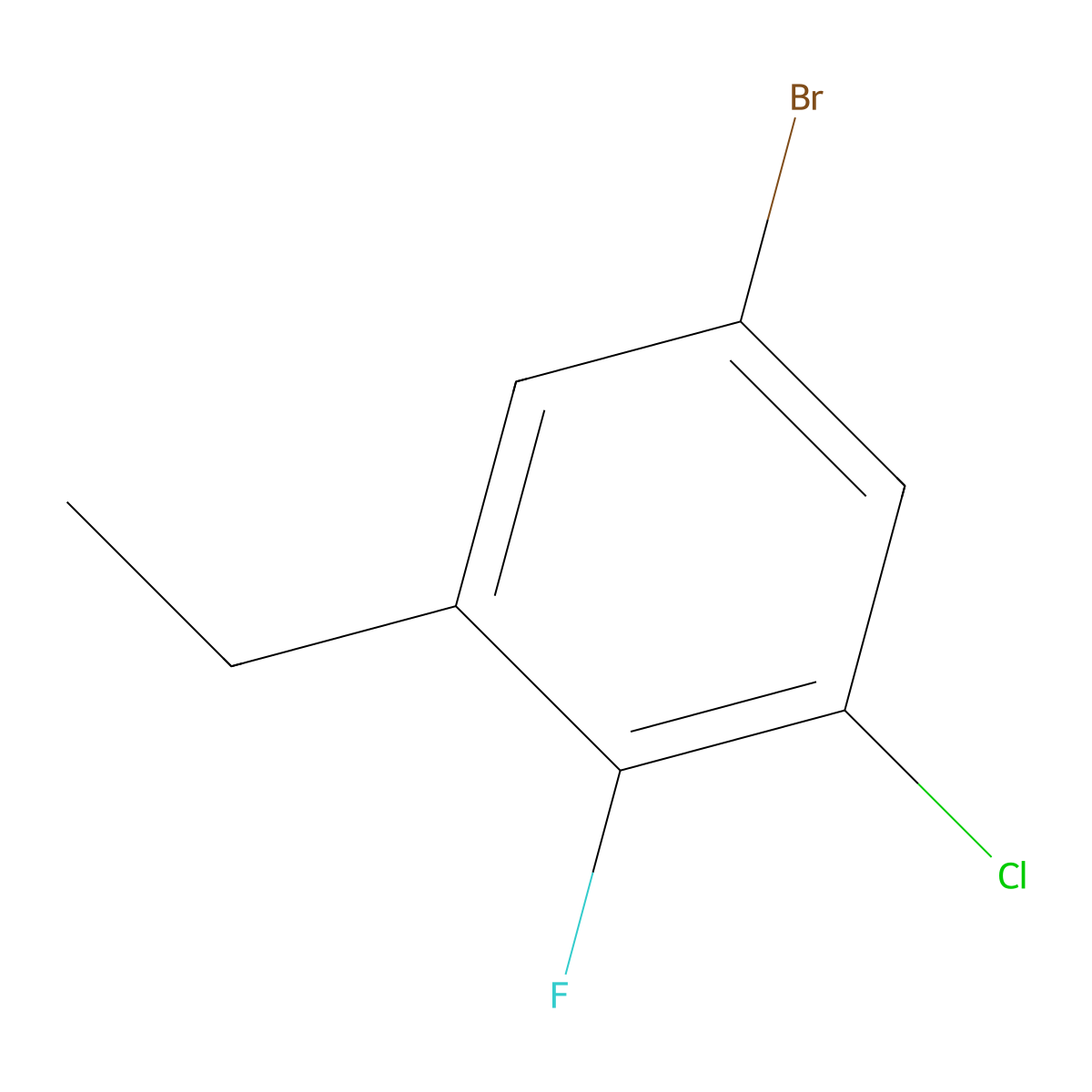 5-Bromo-1-chloro-3-ethyl-2-fluorobenzene molecular structure, CAS 2706342-52-9