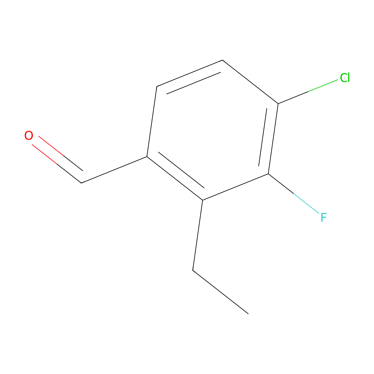 4-Chloro-2-ethyl-3-fluorobenzaldehyde molecular structure, CAS 2706346-00-9
