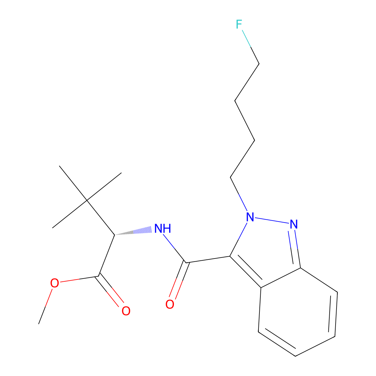 4-Fluoro MDMB-BUTINACA 2'-indazole isomer molecular structure, CAS 2706356-20-7