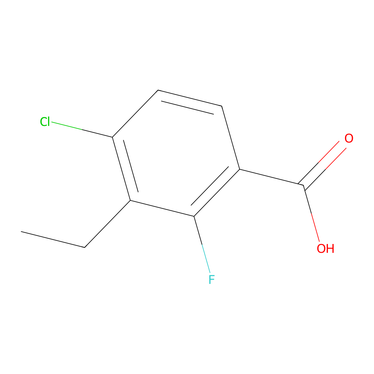 4-Chloro-3-ethyl-2-fluorobenZoic acid molecular structure, CAS 2706393-26-0
