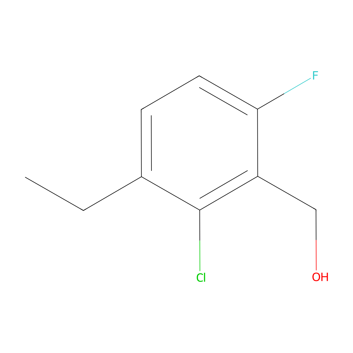 (2-Chloro-3-ethyl-6-fluorophenyl)methanol molecular structure, CAS 2706394-10-5