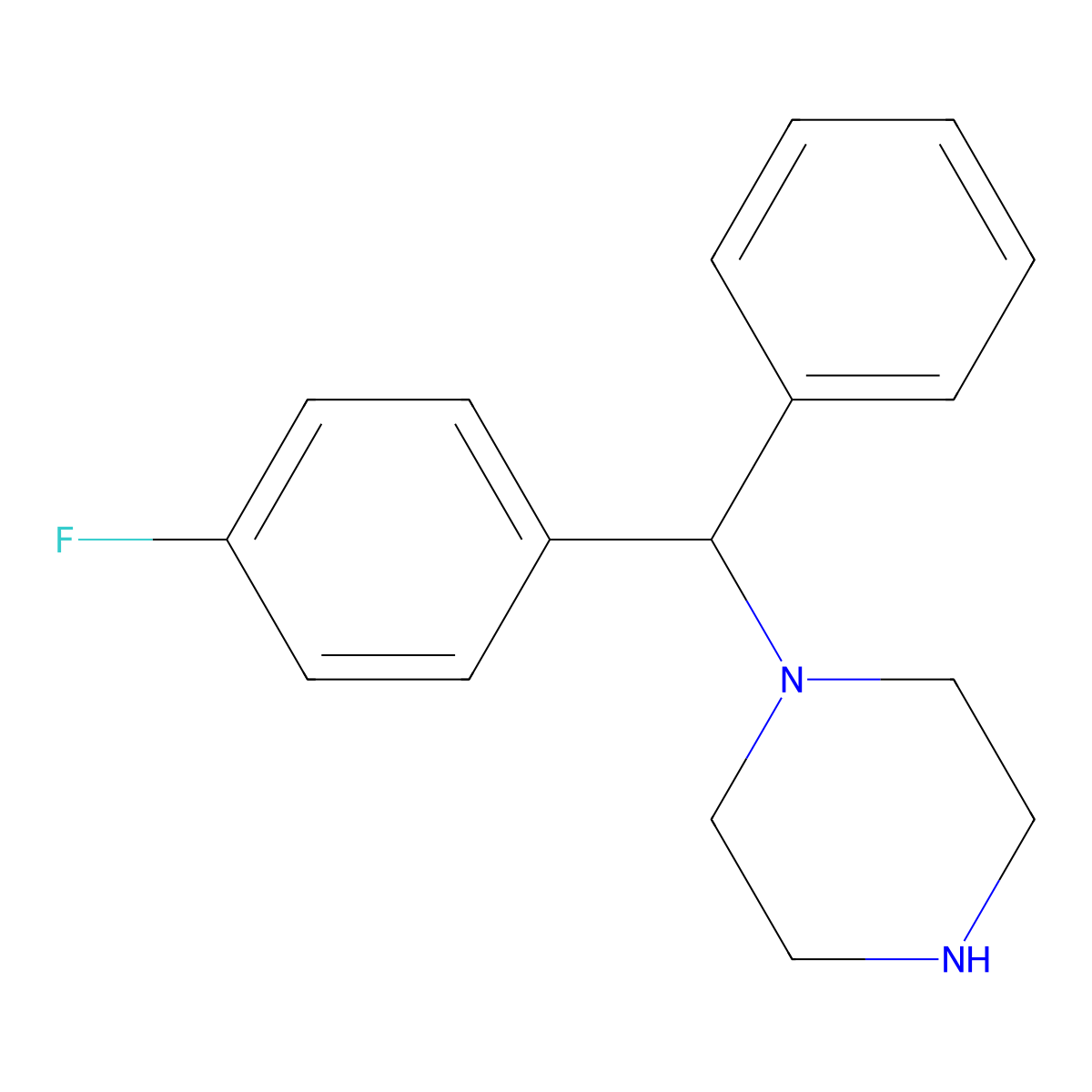 1-((4-Fluorophenyl)(phenyl)methyl)piperazine molecular structure, CAS 27064-89-7