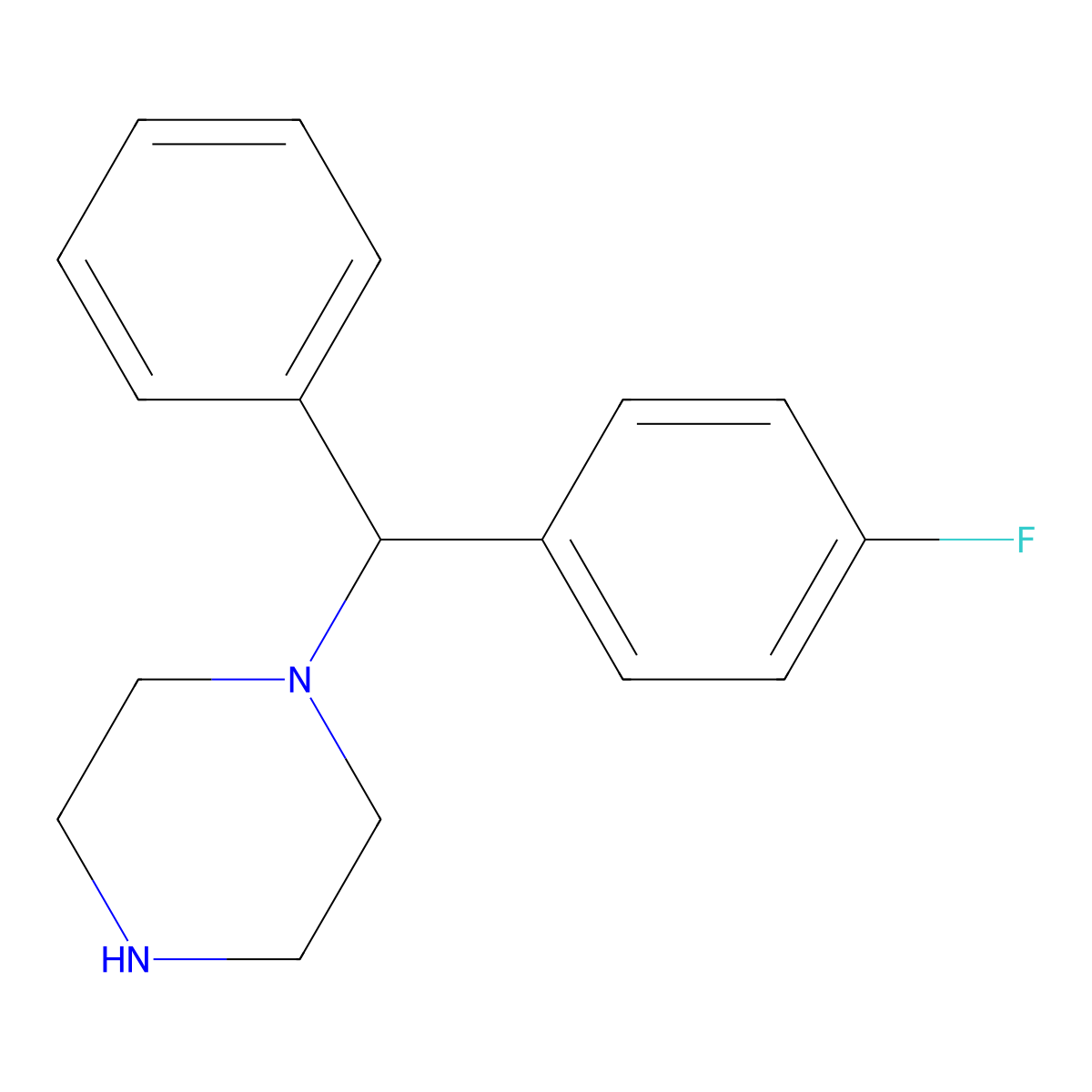 1-((4-Fluorophenyl)(phenyl)methyl)piperazine molecular structure, CAS 27064-89-7