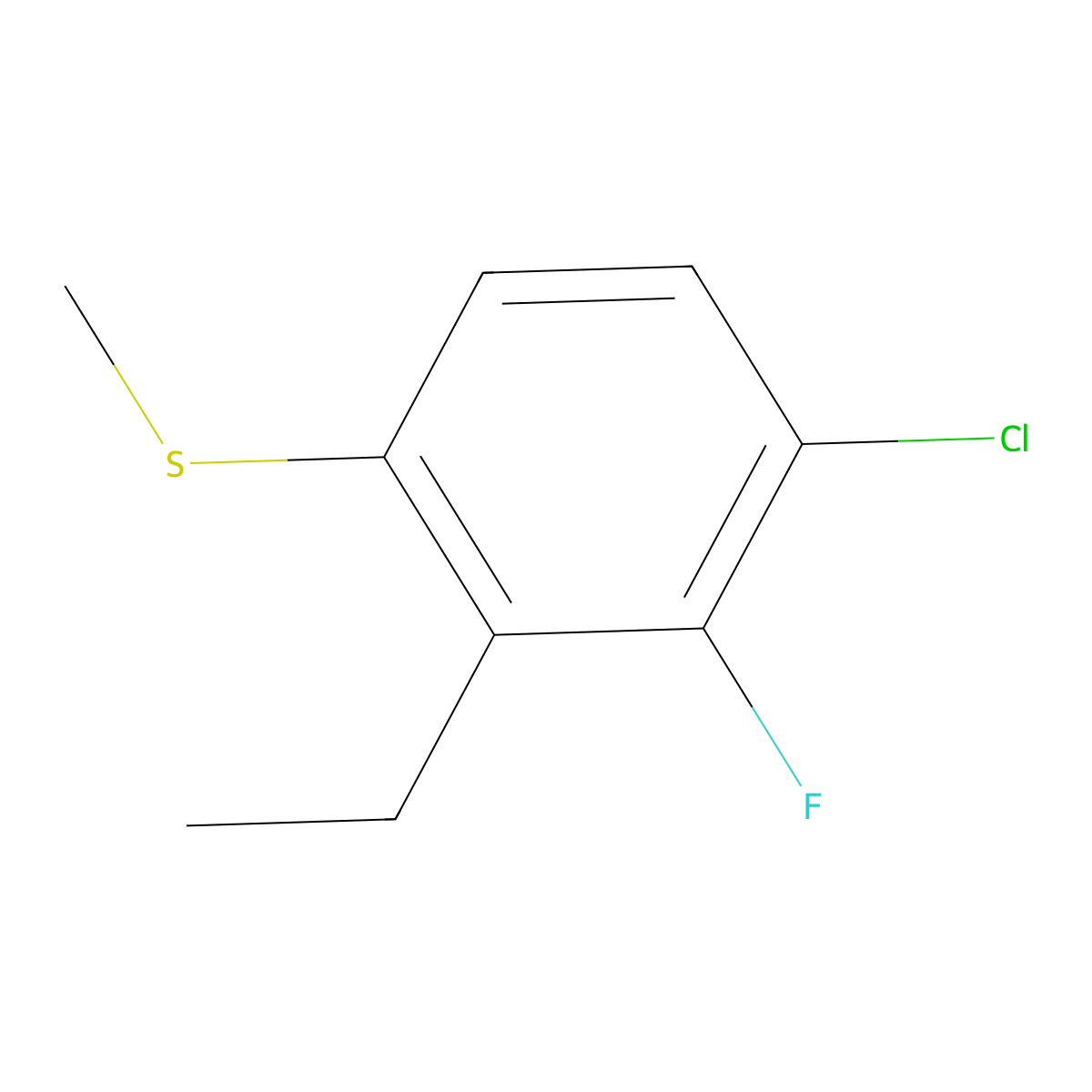 (4-Chloro-2-ethyl-3-fluorophenyl)(methyl)sulfane molecular structure, CAS 2706441-53-2
