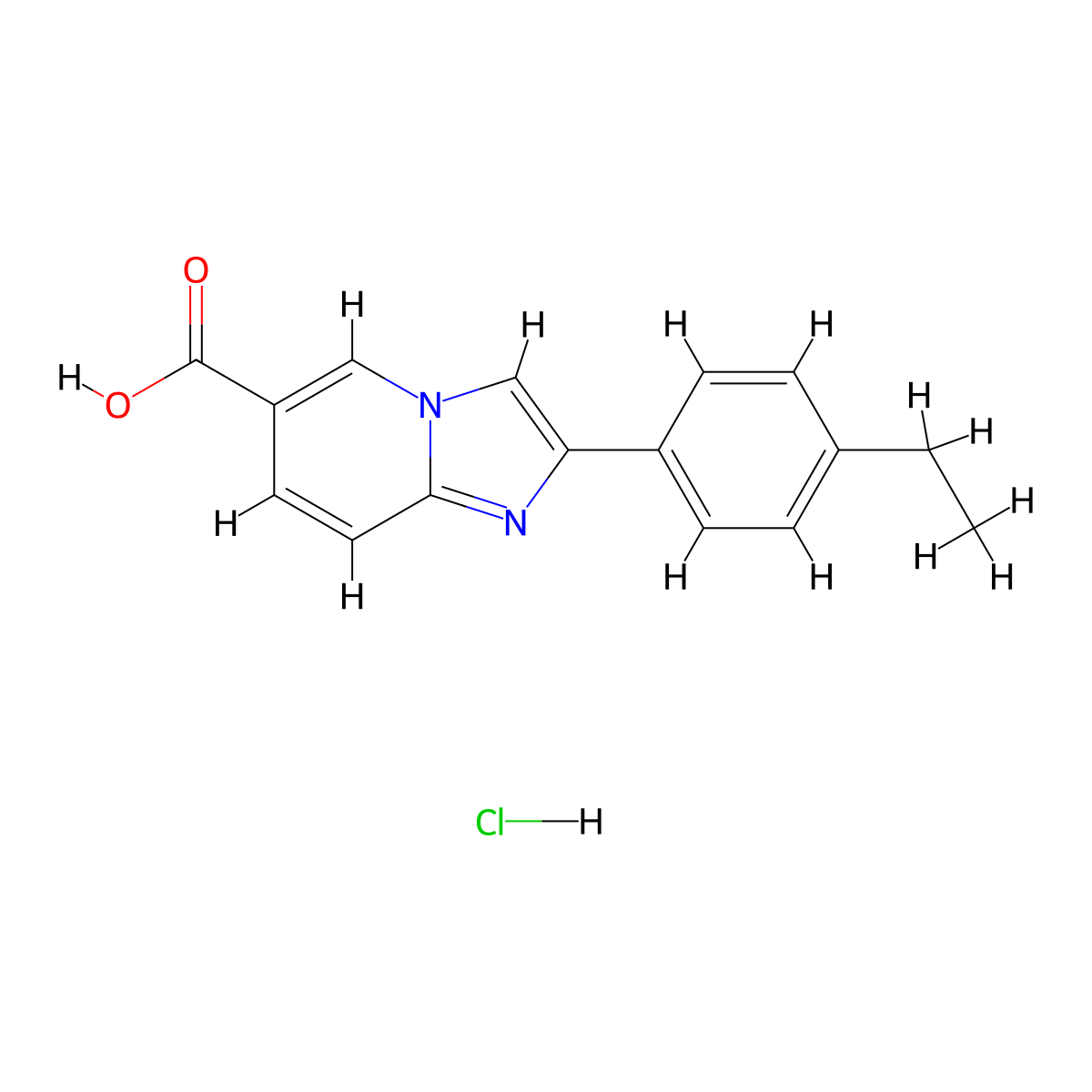 2-(4-Ethylphenyl)imidazo[1,2-A]pyridine-6-carboxylic acid hydrochloride molecular structure, CAS 2706486-09-9