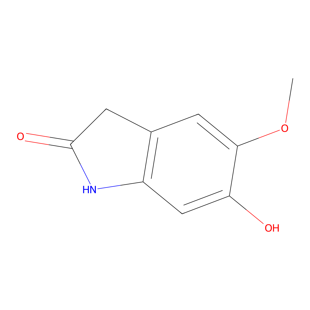 6-Hydroxy-5-methoxyindolin-2-one molecular structure, CAS 27065-61-8