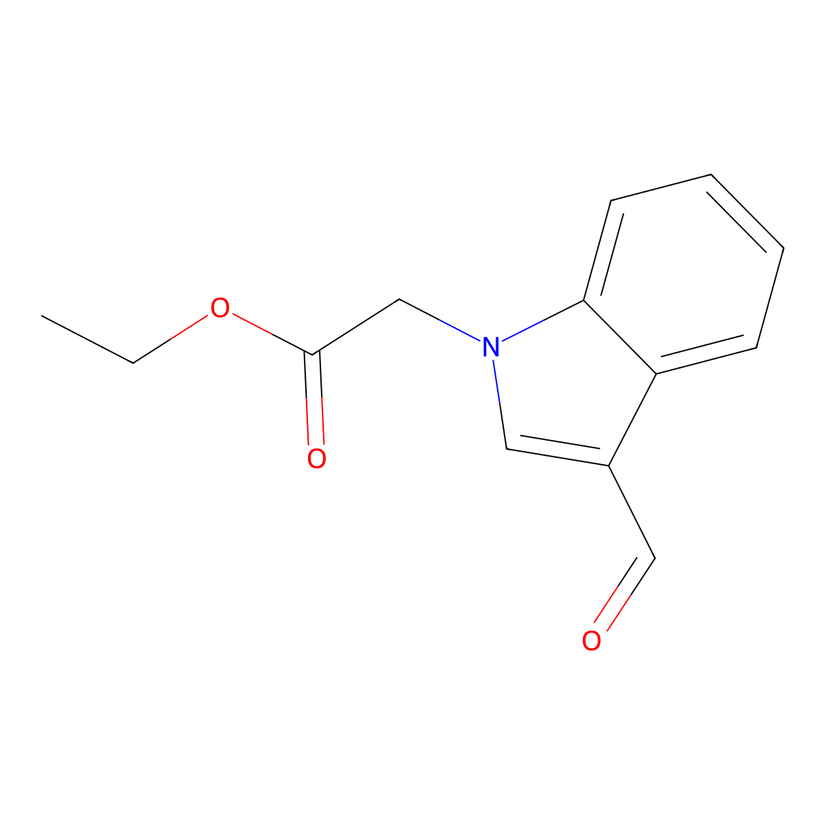 (3-Formyl-indol-1-yl)-acetic acid ethyl ester molecular structure, CAS 27065-94-7