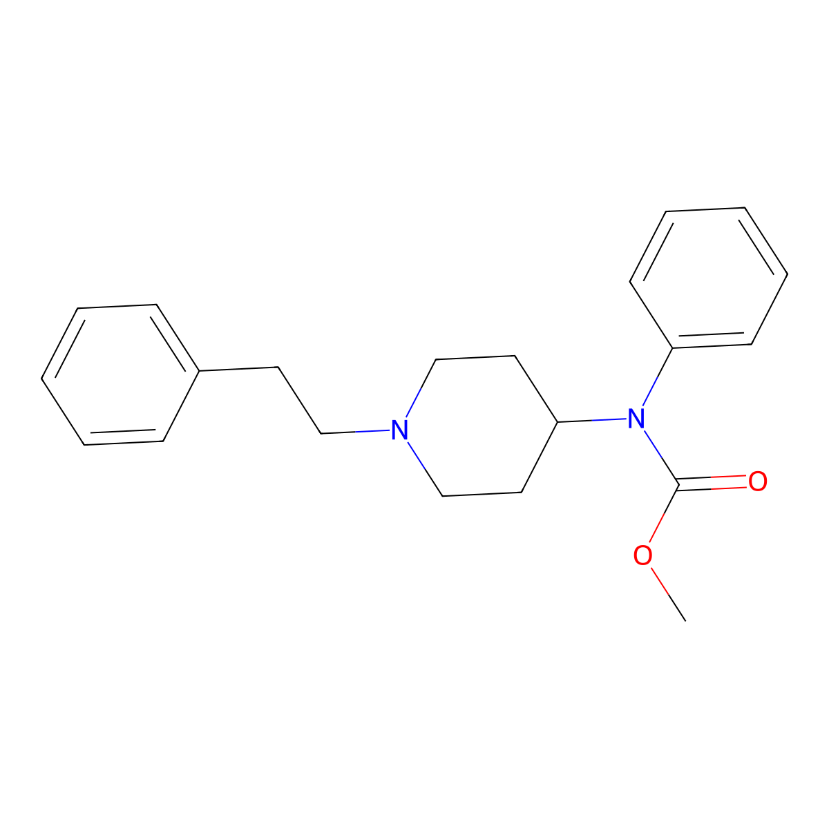 Fentanyl methyl carbamate molecular structure, CAS 2706537-37-1