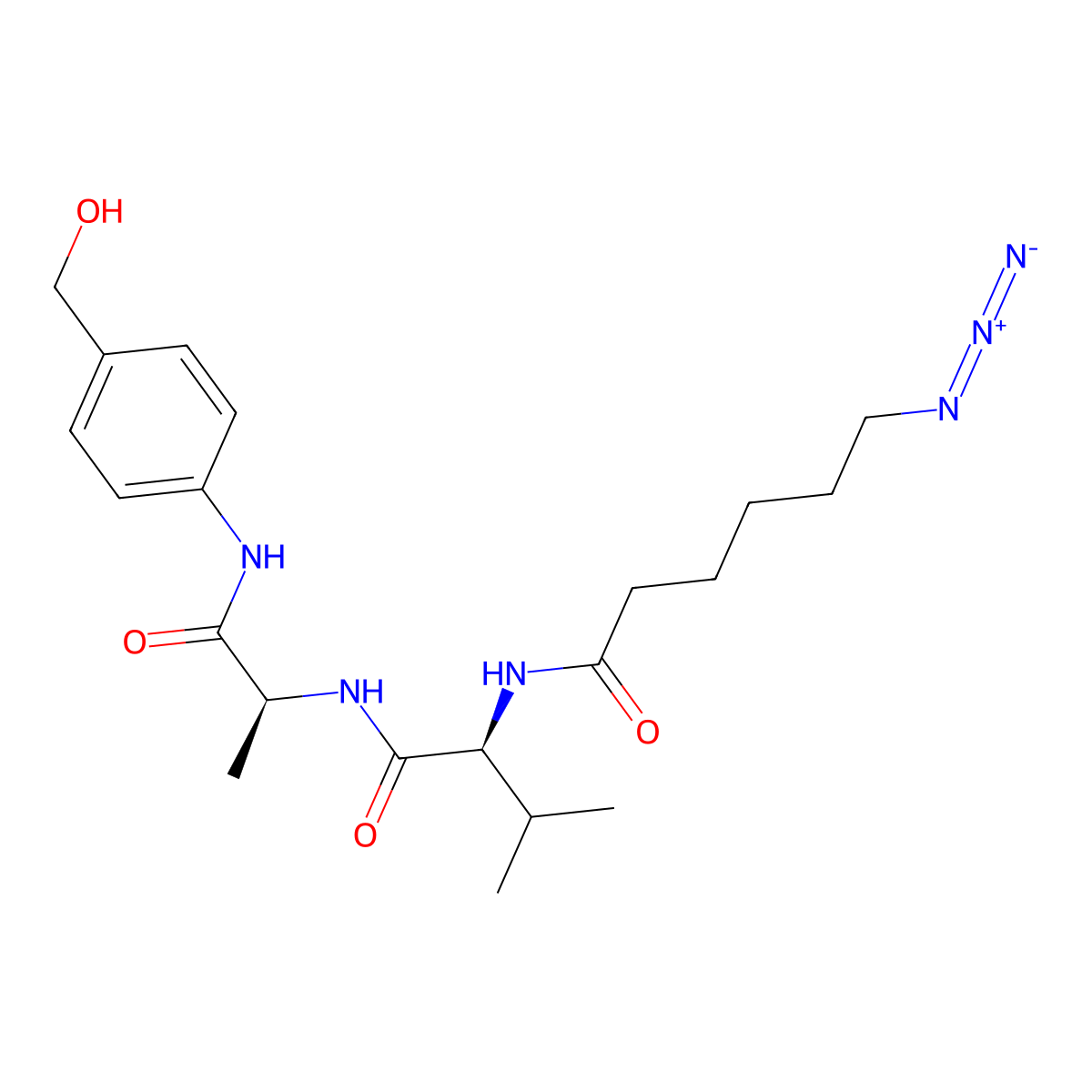 6-Azidohexanoyl-Val-Ala-PAB-OH molecular structure, CAS 2706564-30-7