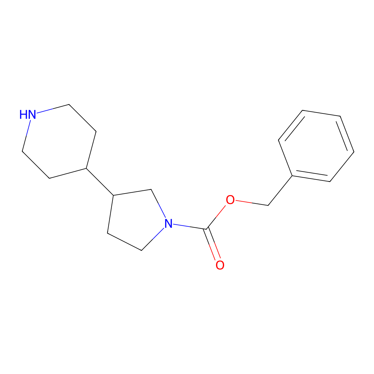 Benzyl 3-(piperidin-4-yl)pyrrolidine-1-carboxylate molecular structure, CAS 2706585-76-2