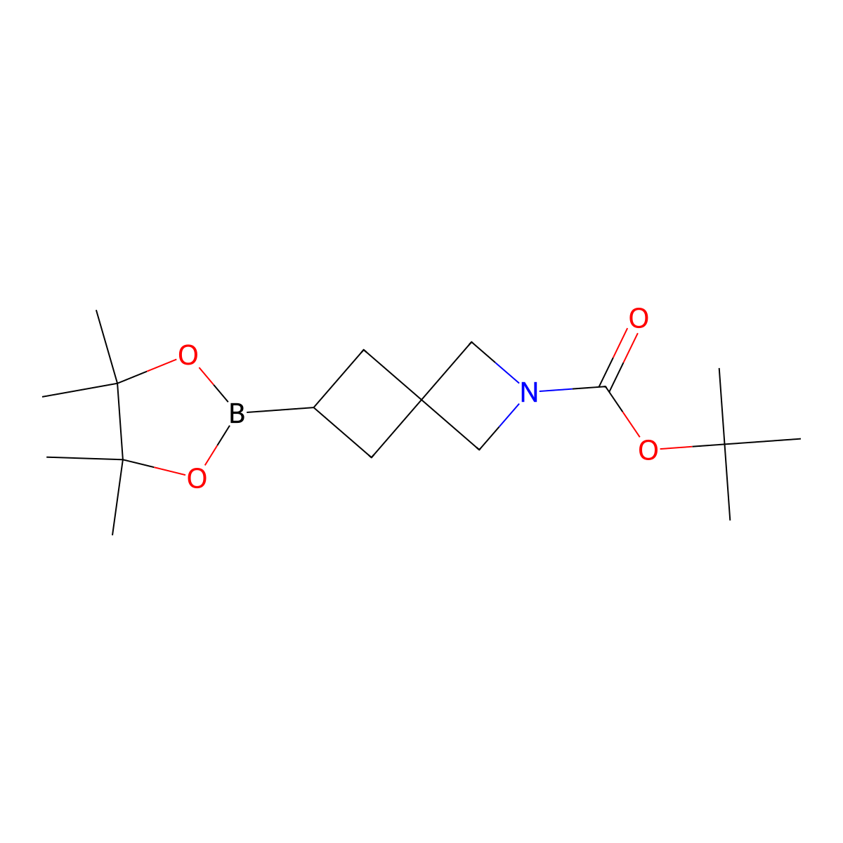 tert-Butyl 6-(4,4,5,5-tetramethyl-1,3,2-dioxaborolan-2-yl)-2-azaspiro[3.3]heptane-2-carboxylate molecular structure, CAS 2706615-32-7