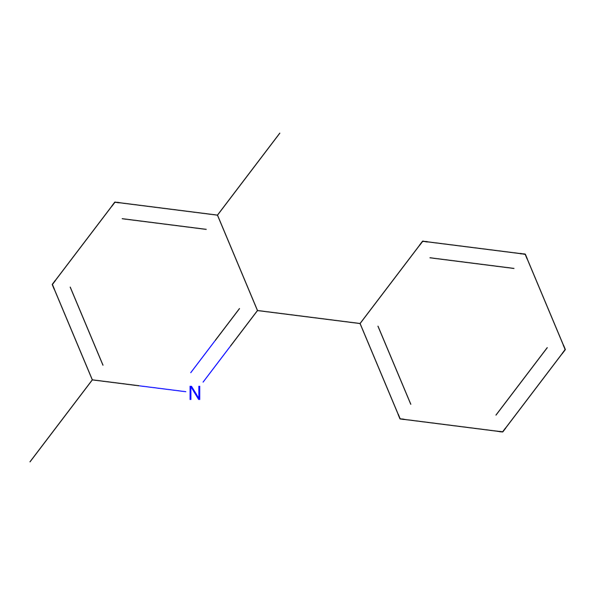 3,6-Dimethyl-2-phenylpyridine molecular structure, CAS 27068-69-5