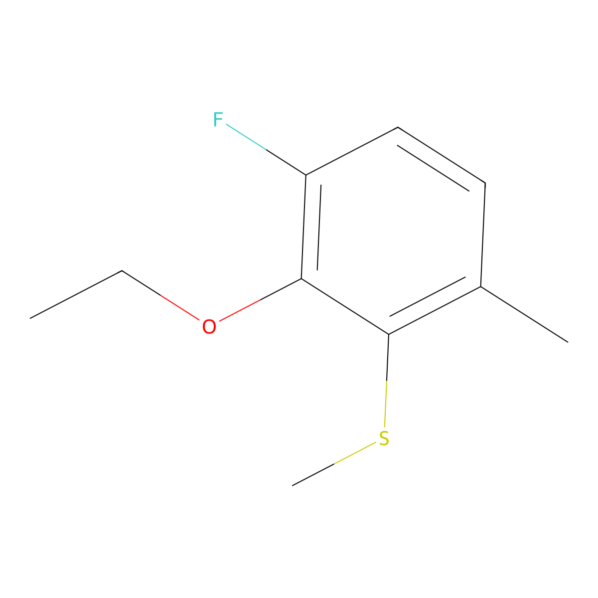 (2-Ethoxy-3-fluoro-6-methylphenyl)(methyl)sulfane molecular structure, CAS 2706827-95-2
