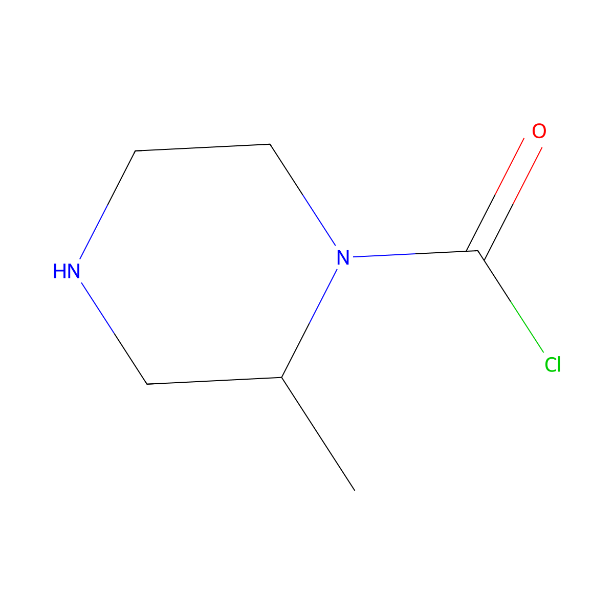 2-Methylpiperazine-1-carbonyl chloride molecular structure, CAS 2706834-62-8