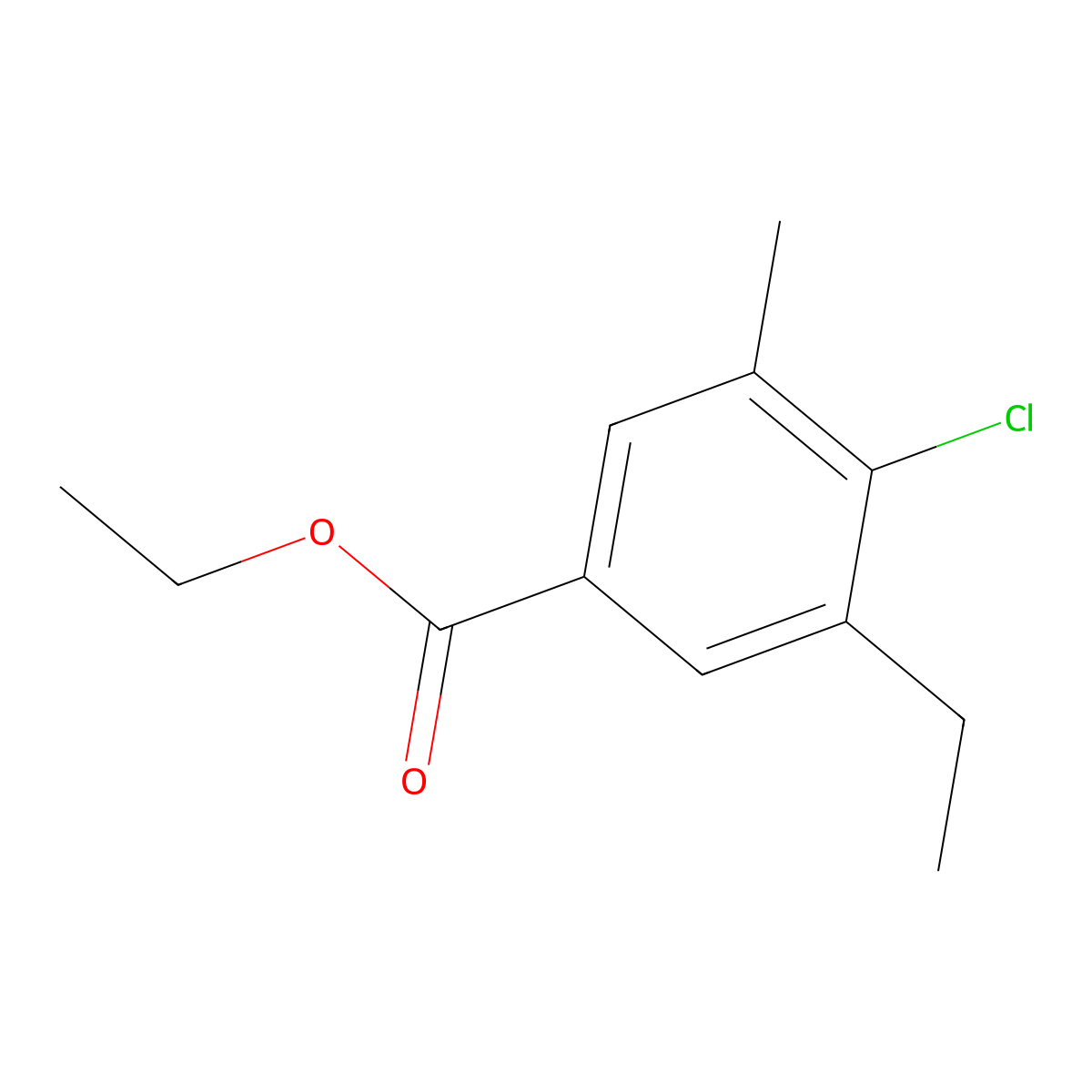 Ethyl 4-chloro-3-ethyl-5-methylbenzoate molecular structure, CAS 2706919-96-0